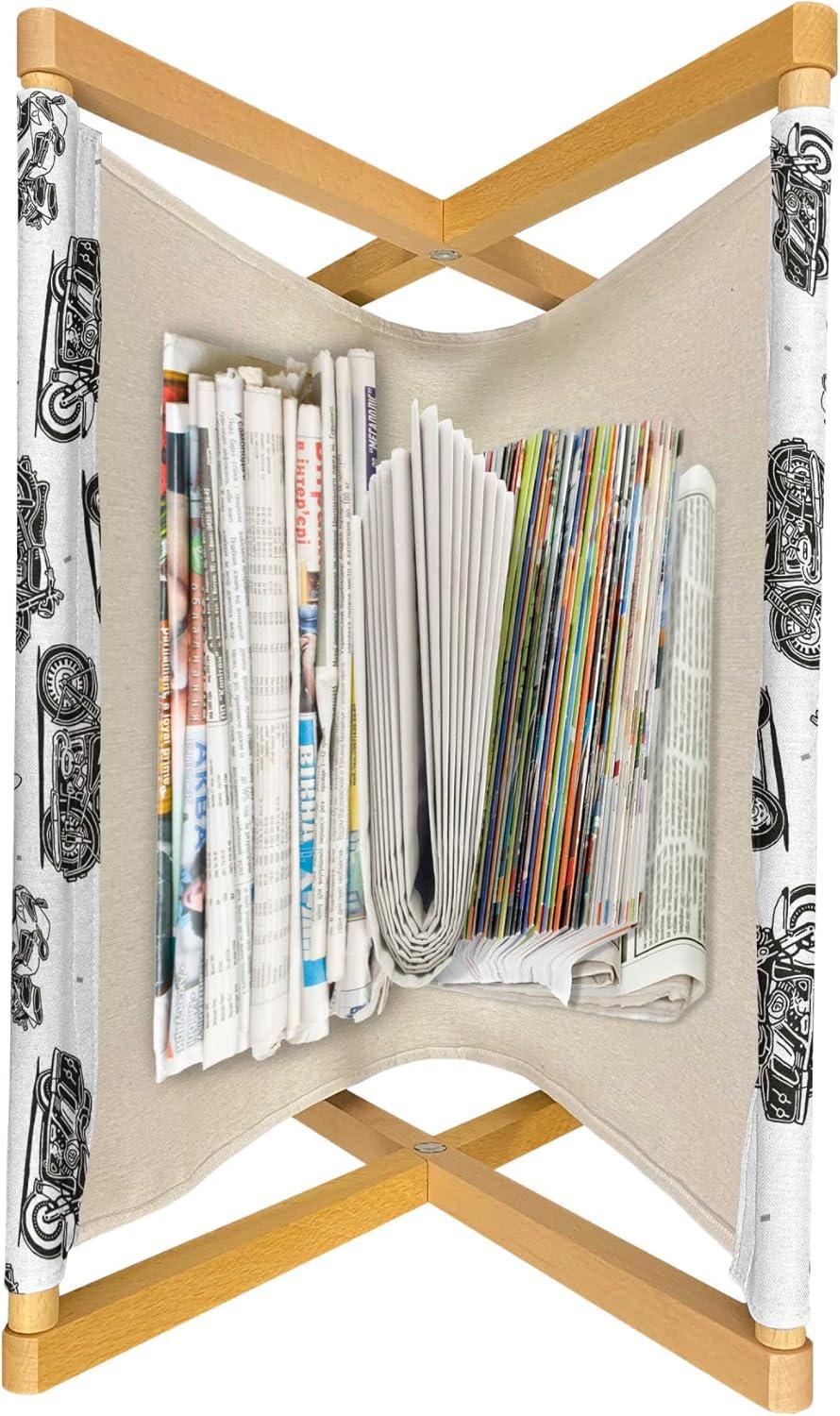 imageAmbesonne Eiffel Magazine and Book Holder Valentines Day Inspired Pattern with France Paris Oh La La Texts Heart Shapes Floor Rack Decor for Interior of Home amp Office 22 x 19 Pink White BlackGrey White Black