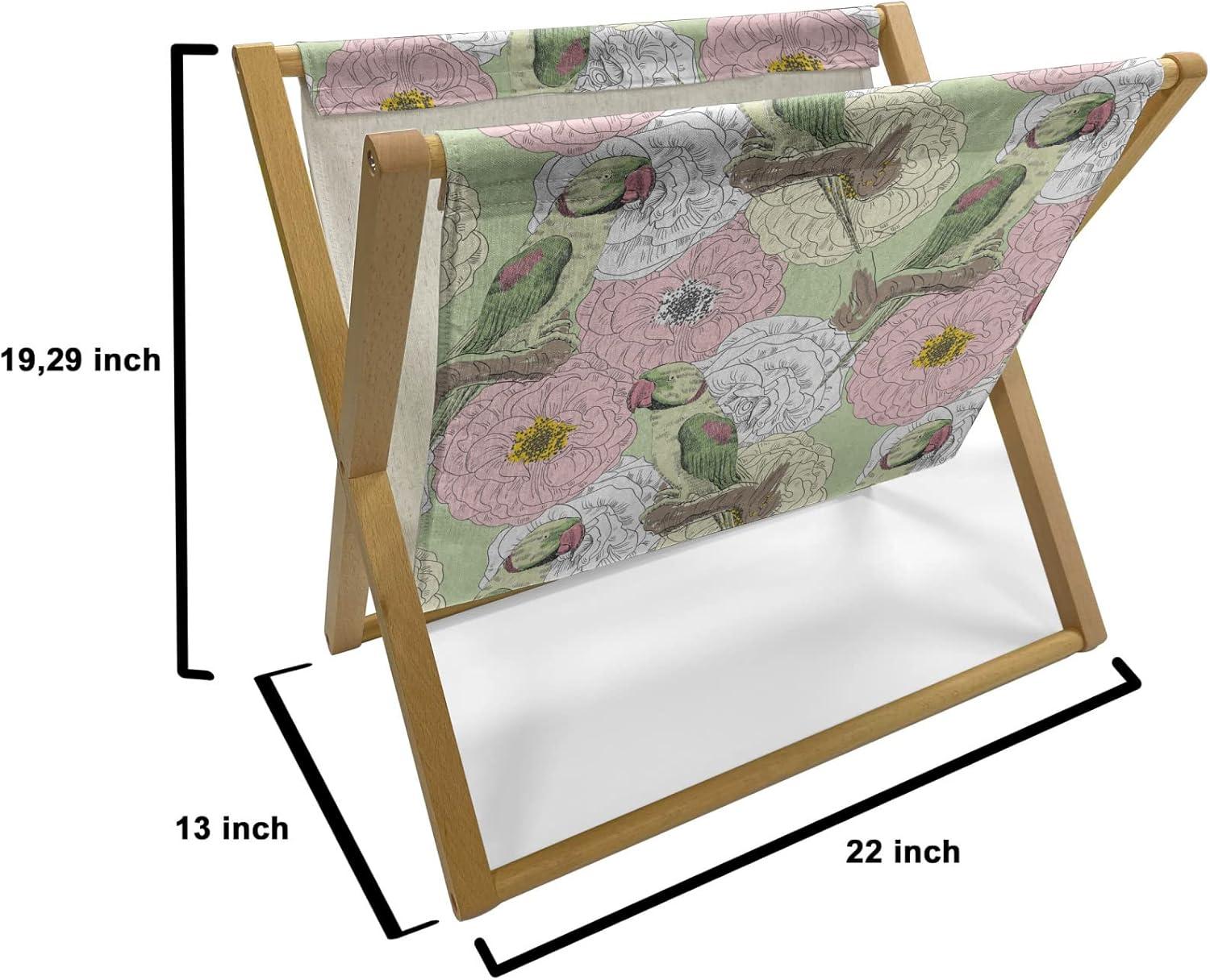 imageAmbesonne Floral Magazine and Book Holder Close up Romantic and Feminine Blooms Monochrome Valentines Day Vibes Garden Art Floor Rack Decor for Interior of Home amp Office 22 x 19 Pink MagentaPale Green and Multicolor