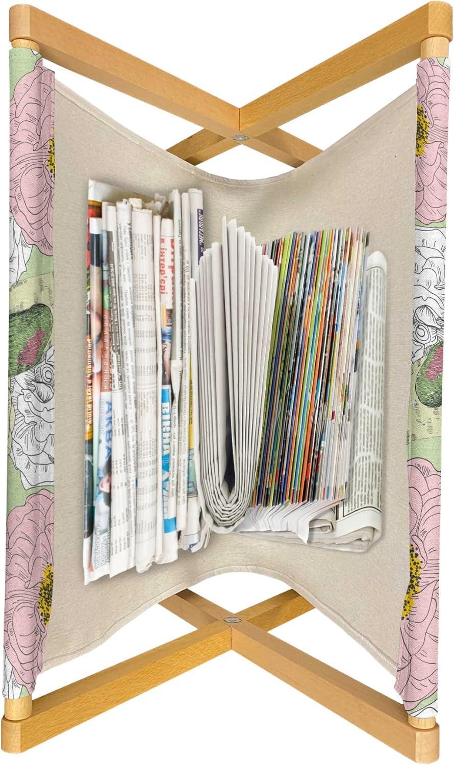 imageAmbesonne Floral Magazine and Book Holder Close up Romantic and Feminine Blooms Monochrome Valentines Day Vibes Garden Art Floor Rack Decor for Interior of Home amp Office 22 x 19 Pink MagentaPale Green and Multicolor