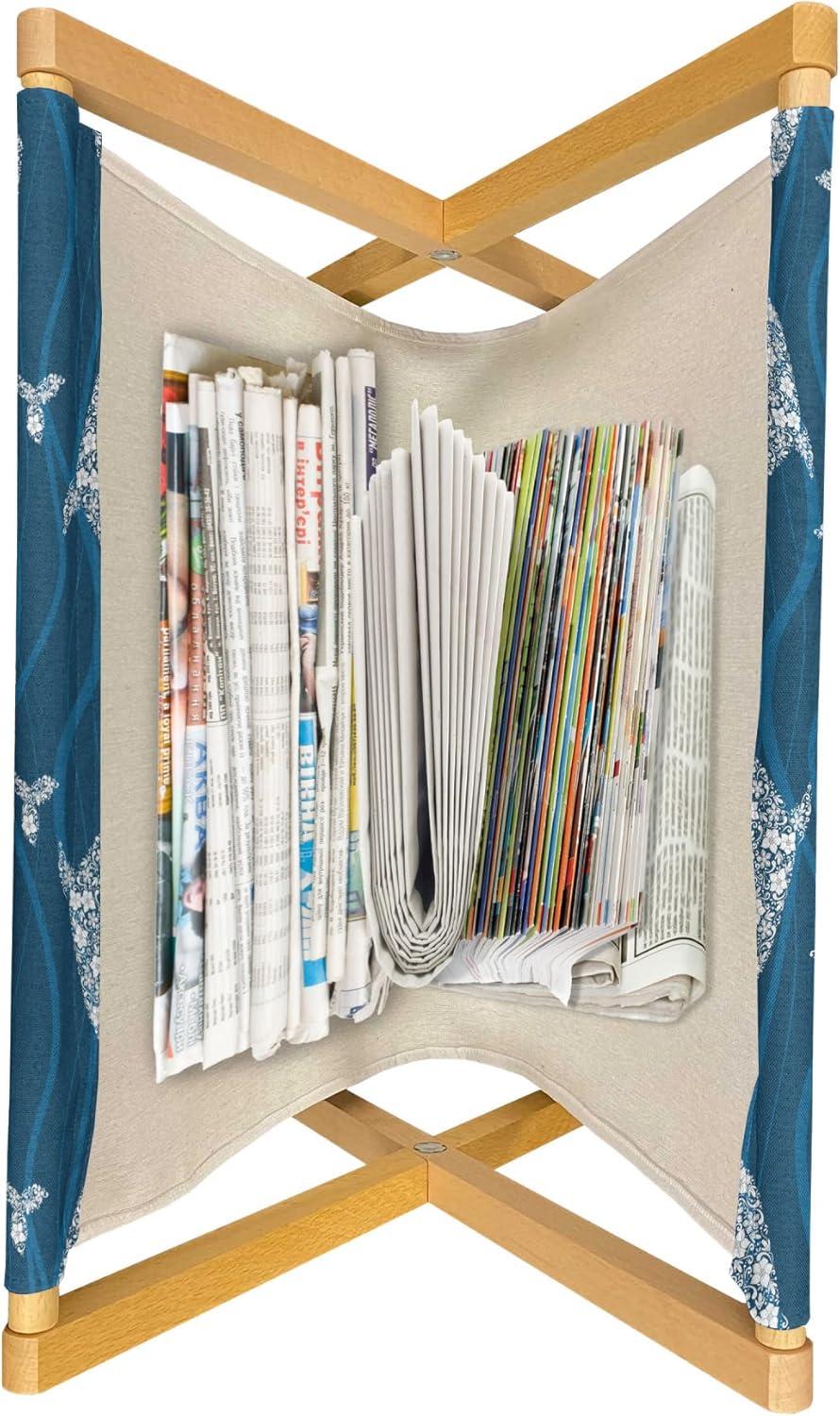 imageAmbesonne Floral Magazine and Book Holder Close up Romantic and Feminine Blooms Monochrome Valentines Day Vibes Garden Art Floor Rack Decor for Interior of Home amp Office 22 x 19 Pink MagentaNight Blue and White