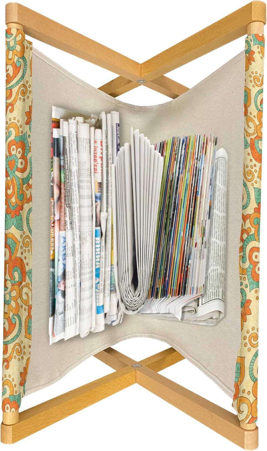 imageAmbesonne Flower Magazine and Book Holder Valentines Day Blossoming Scene Rose Petals Meadow Retro Theme Floor Rack Decor for Interior of Home amp Office 22 x 19 Coral Violet BlueOrange Dark Seafoam