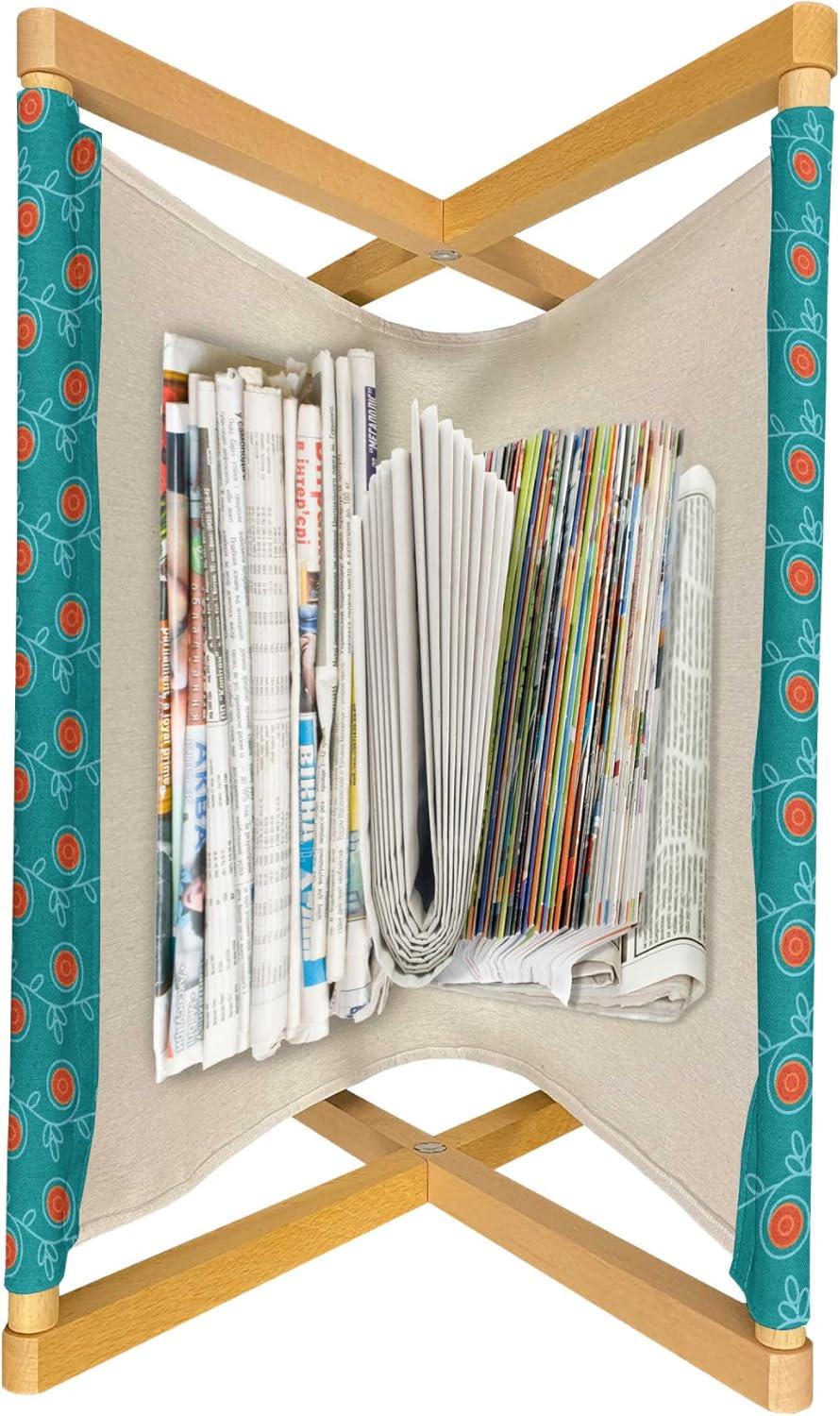imageAmbesonne Flower Magazine and Book Holder Valentines Day Blossoming Scene Rose Petals Meadow Retro Theme Floor Rack Decor for Interior of Home amp Office 22 x 19 Coral Violet BlueDark Orange and Teal