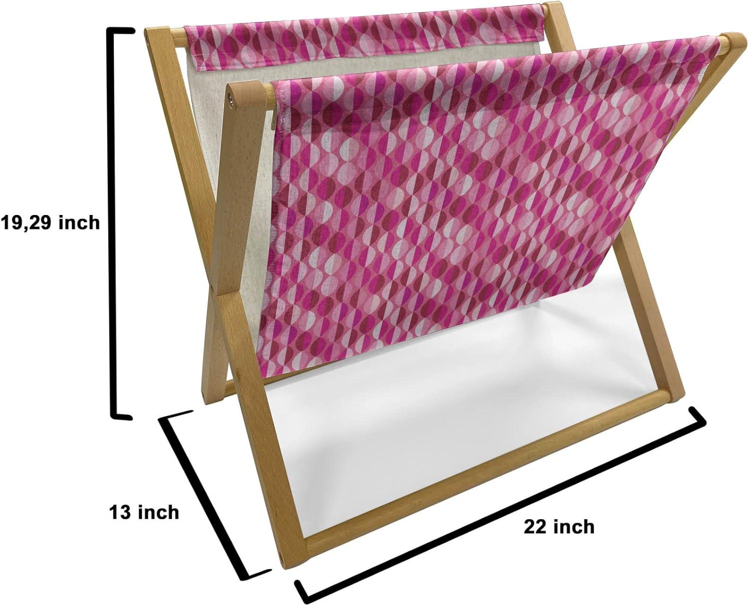 imageAmbesonne Flower Magazine and Book Holder Valentines Day Blossoming Scene Rose Petals Meadow Retro Theme Floor Rack Decor for Interior of Home amp Office 22 x 19 Coral Violet BlueFuchsia Hot Pink