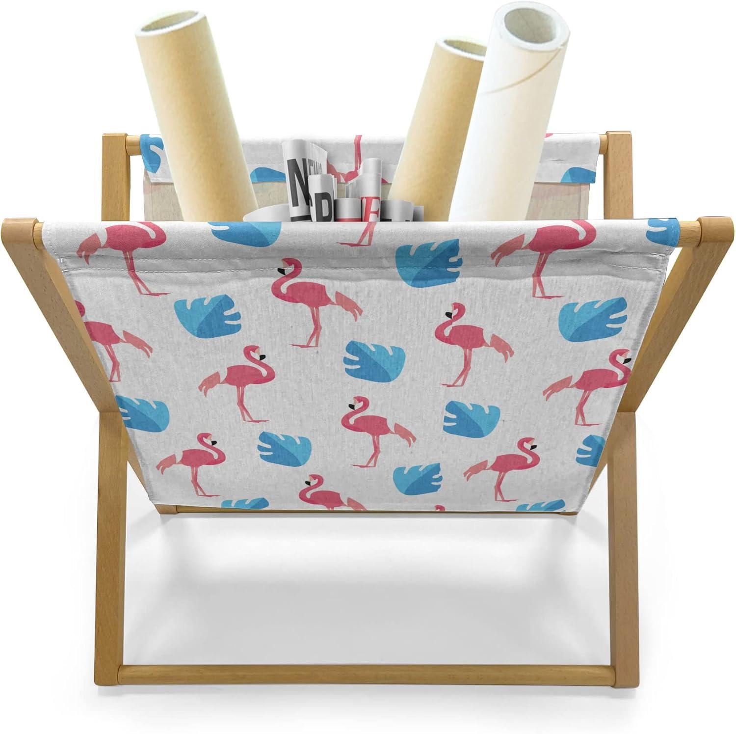 imageAmbesonne Flower Magazine and Book Holder Valentines Day Blossoming Scene Rose Petals Meadow Retro Theme Floor Rack Decor for Interior of Home amp Office 22 x 19 Coral Violet BluePink Blue and White
