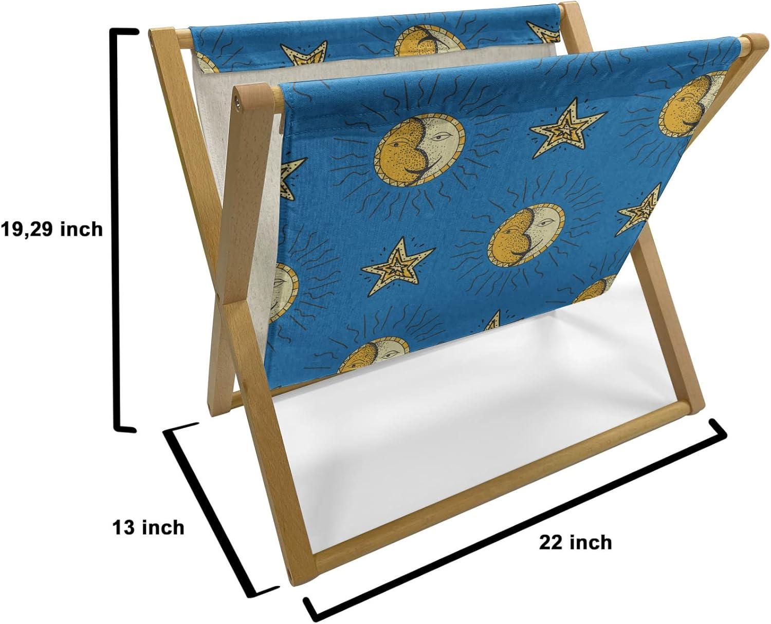 imageAmbesonne Flower Magazine and Book Holder Valentines Day Blossoming Scene Rose Petals Meadow Retro Theme Floor Rack Decor for Interior of Home amp Office 22 x 19 Coral Violet BlueCobalt Blue and Mustard