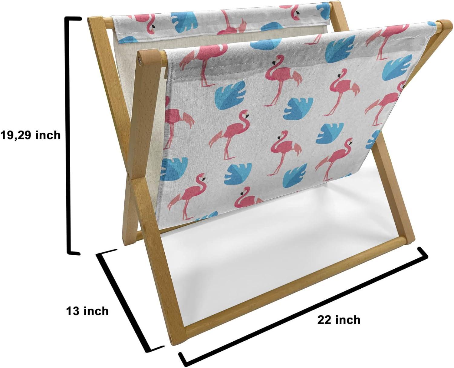 imageAmbesonne Flower Magazine and Book Holder Valentines Day Blossoming Scene Rose Petals Meadow Retro Theme Floor Rack Decor for Interior of Home amp Office 22 x 19 Coral Violet BluePink Blue and White