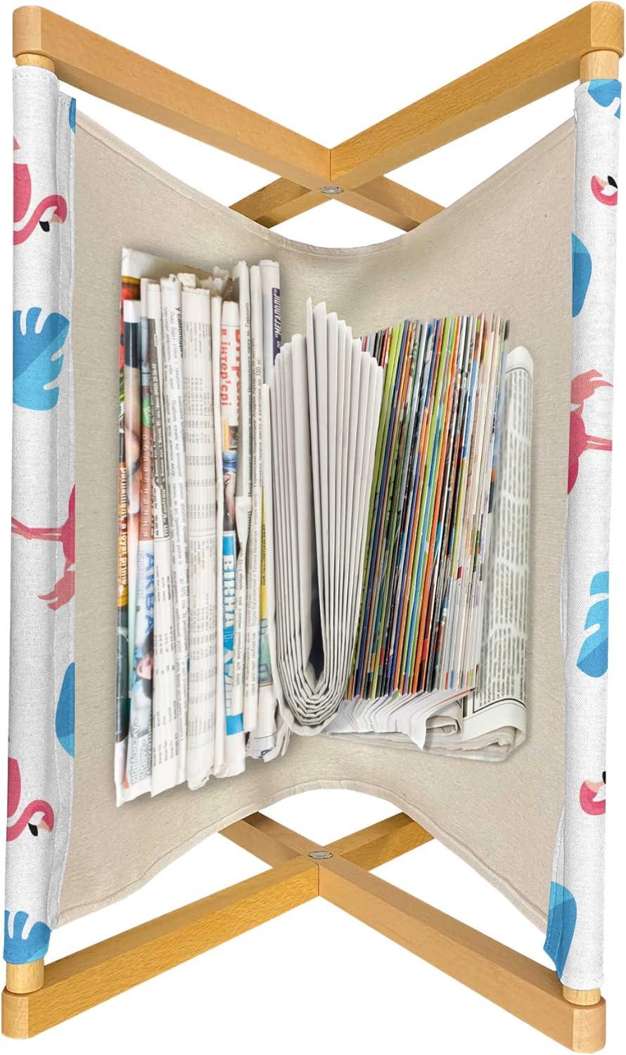 imageAmbesonne Flower Magazine and Book Holder Valentines Day Blossoming Scene Rose Petals Meadow Retro Theme Floor Rack Decor for Interior of Home amp Office 22 x 19 Coral Violet BluePink Blue and White