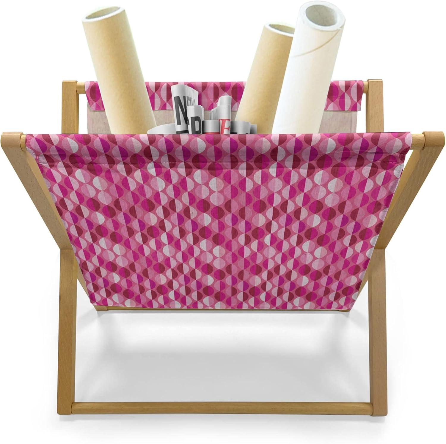 imageAmbesonne Flower Magazine and Book Holder Valentines Day Blossoming Scene Rose Petals Meadow Retro Theme Floor Rack Decor for Interior of Home amp Office 22 x 19 Coral Violet BlueFuchsia Hot Pink