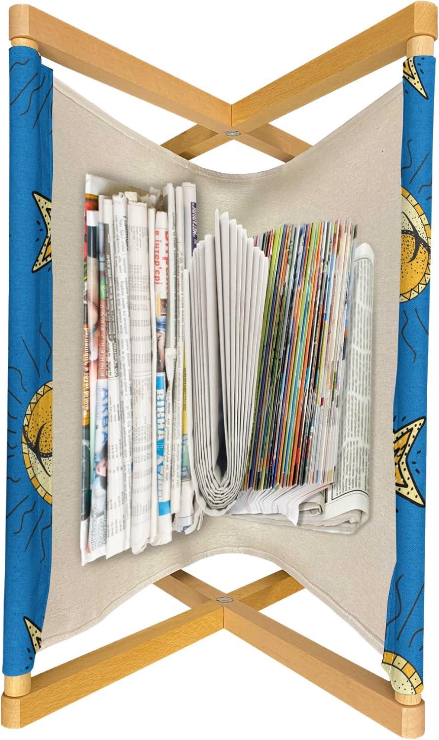 imageAmbesonne Flower Magazine and Book Holder Valentines Day Blossoming Scene Rose Petals Meadow Retro Theme Floor Rack Decor for Interior of Home amp Office 22 x 19 Coral Violet BlueCobalt Blue and Mustard