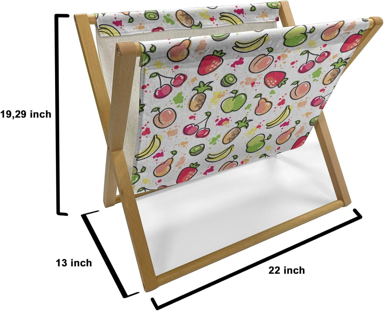 imageAmbesonne Fruits Magazine and Book Holder Retro Valentine Theme with Strawberry Love Happiness Merry Lucky Image Floor Rack Decor for Interior of Home amp Office 22 x 19 Eggshell Ruby Army GreenPeach Lime Green Red