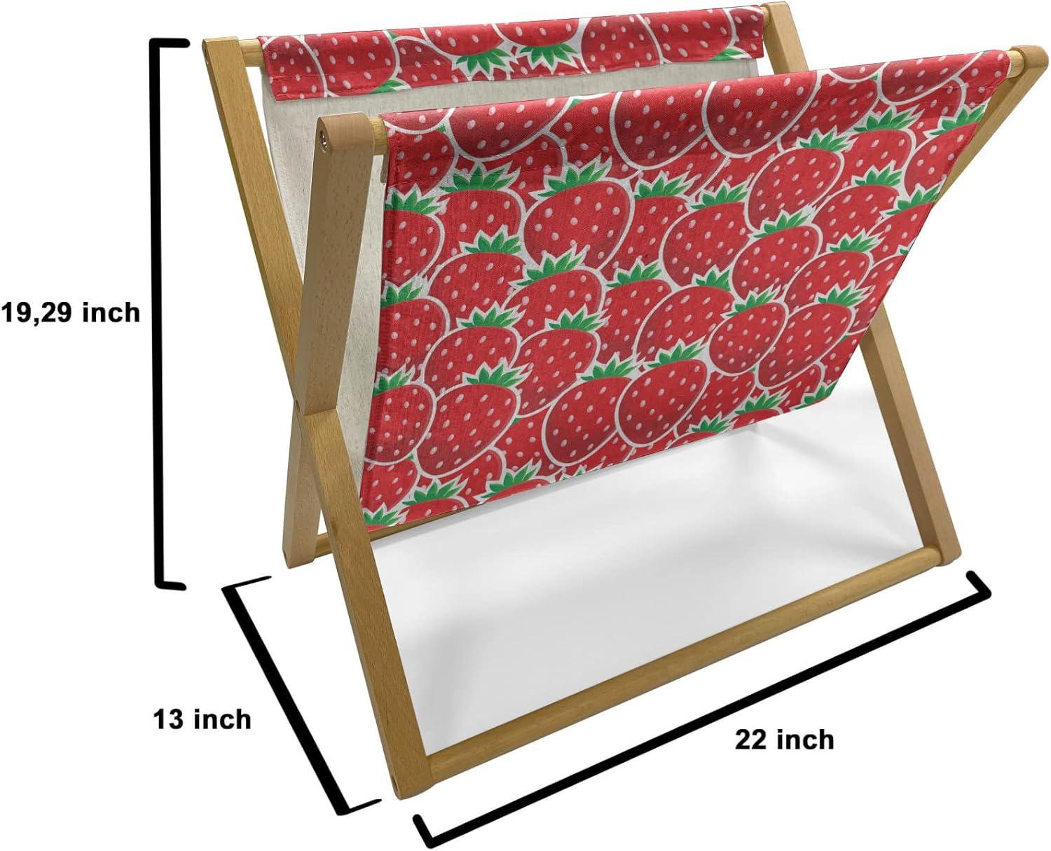imageAmbesonne Fruits Magazine and Book Holder Retro Valentine Theme with Strawberry Love Happiness Merry Lucky Image Floor Rack Decor for Interior of Home amp Office 22 x 19 Eggshell Ruby Army GreenRed Hunter Green