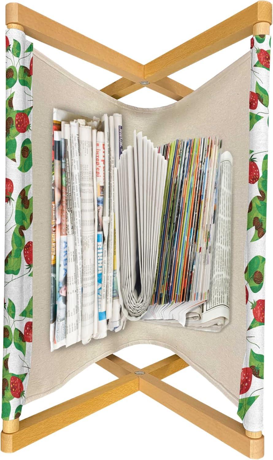 imageAmbesonne Fruits Magazine and Book Holder Retro Valentine Theme with Strawberry Love Happiness Merry Lucky Image Floor Rack Decor for Interior of Home amp Office 22 x 19 Eggshell Ruby Army GreenRed Fern Green White