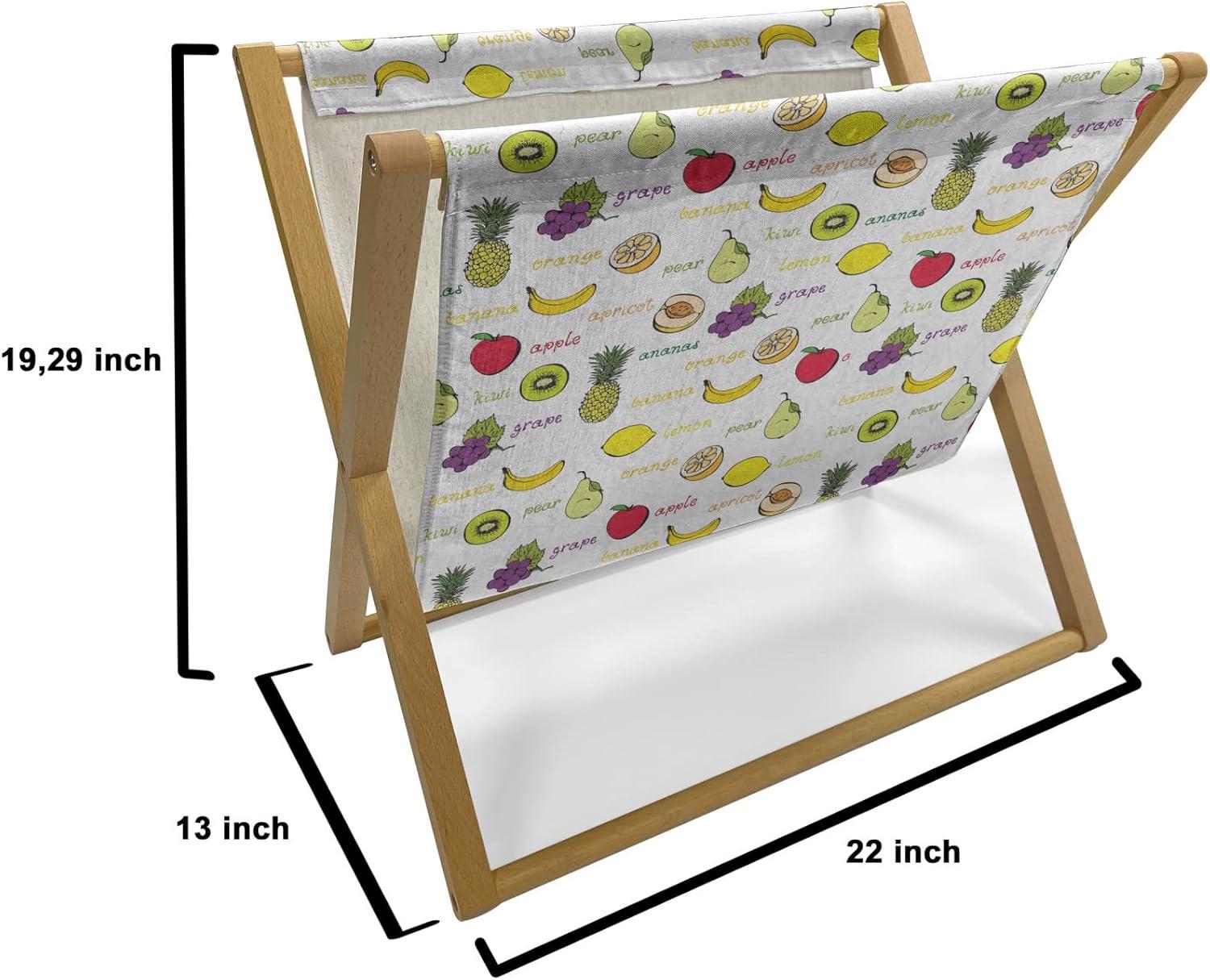 imageAmbesonne Fruits Magazine and Book Holder Retro Valentine Theme with Strawberry Love Happiness Merry Lucky Image Floor Rack Decor for Interior of Home amp Office 22 x 19 Eggshell Ruby Army GreenPurple Yellow Ruby