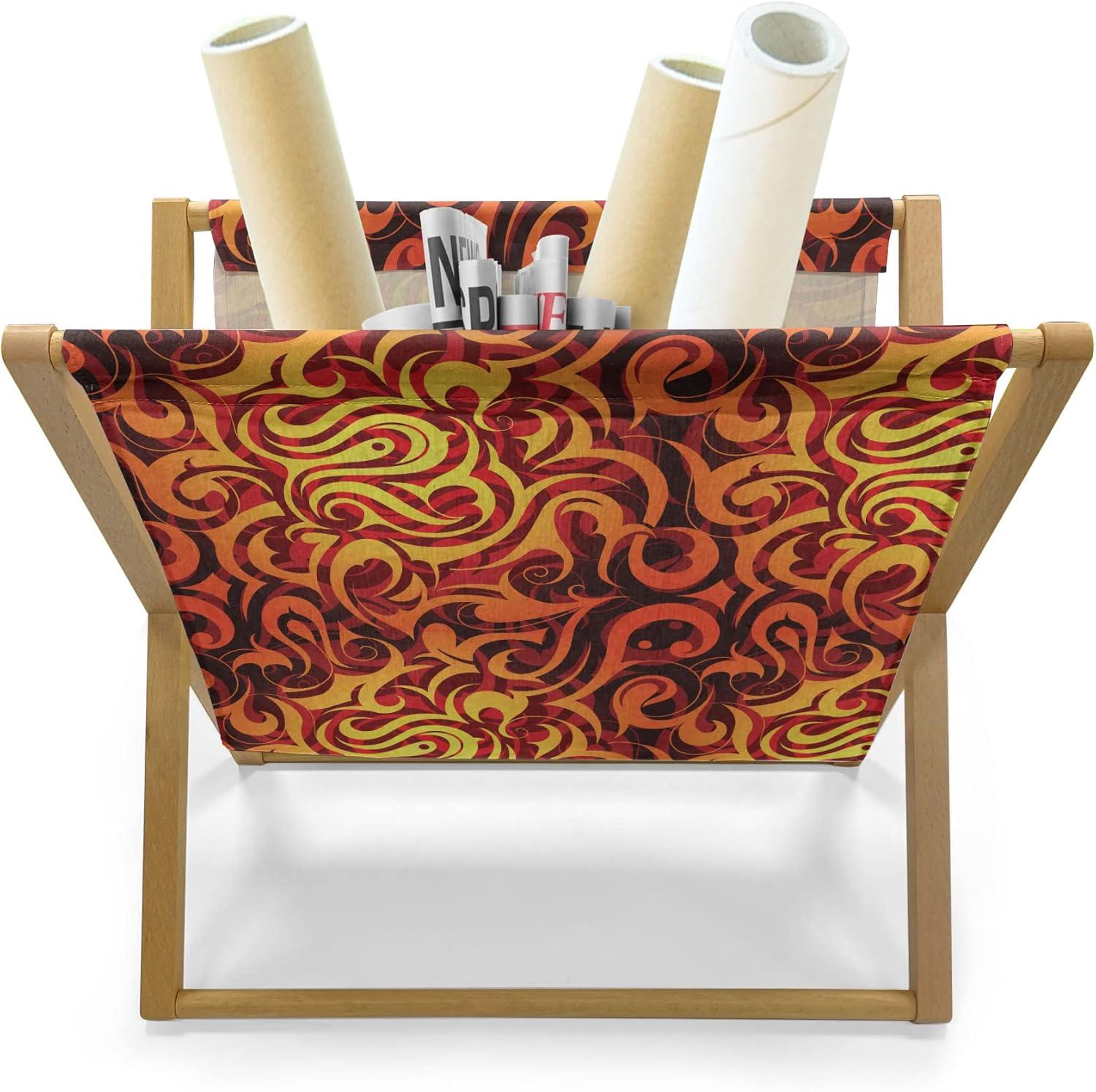 imageAmbesonne Fruits Magazine and Book Holder Retro Valentine Theme with Strawberry Love Happiness Merry Lucky Image Floor Rack Decor for Interior of Home amp Office 22 x 19 Eggshell Ruby Army GreenYellow Orange Black