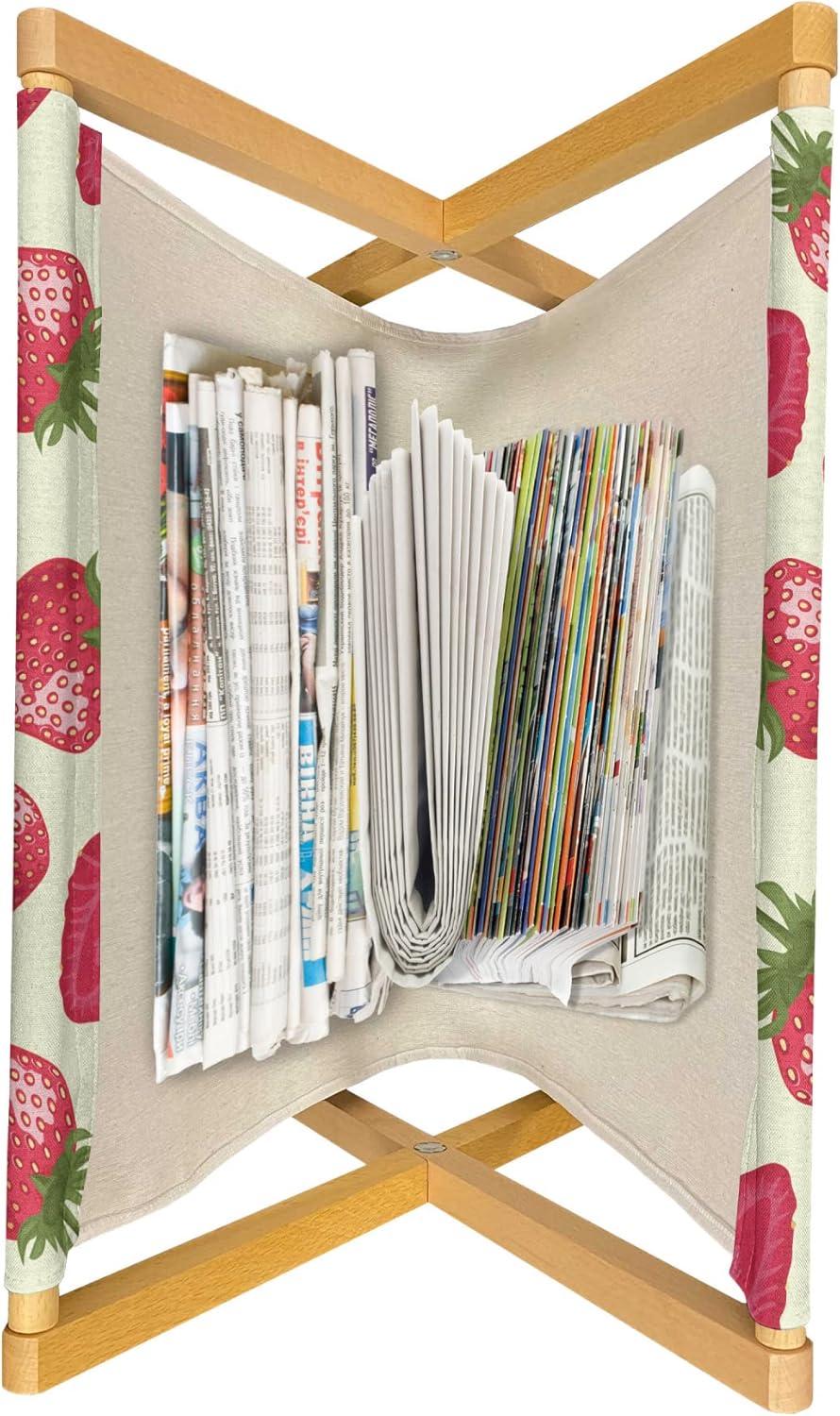 imageAmbesonne Fruits Magazine and Book Holder Retro Valentine Theme with Strawberry Love Happiness Merry Lucky Image Floor Rack Decor for Interior of Home amp Office 22 x 19 Eggshell Ruby Army GreenEggshell Red Olive Green