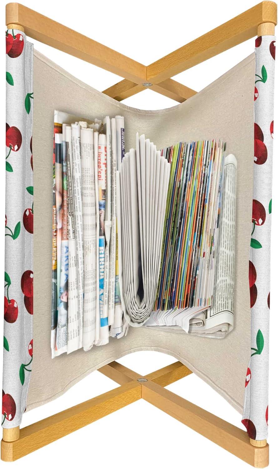 imageAmbesonne Fruits Magazine and Book Holder Retro Valentine Theme with Strawberry Love Happiness Merry Lucky Image Floor Rack Decor for Interior of Home amp Office 22 x 19 Eggshell Ruby Army GreenHunter Green Coconut