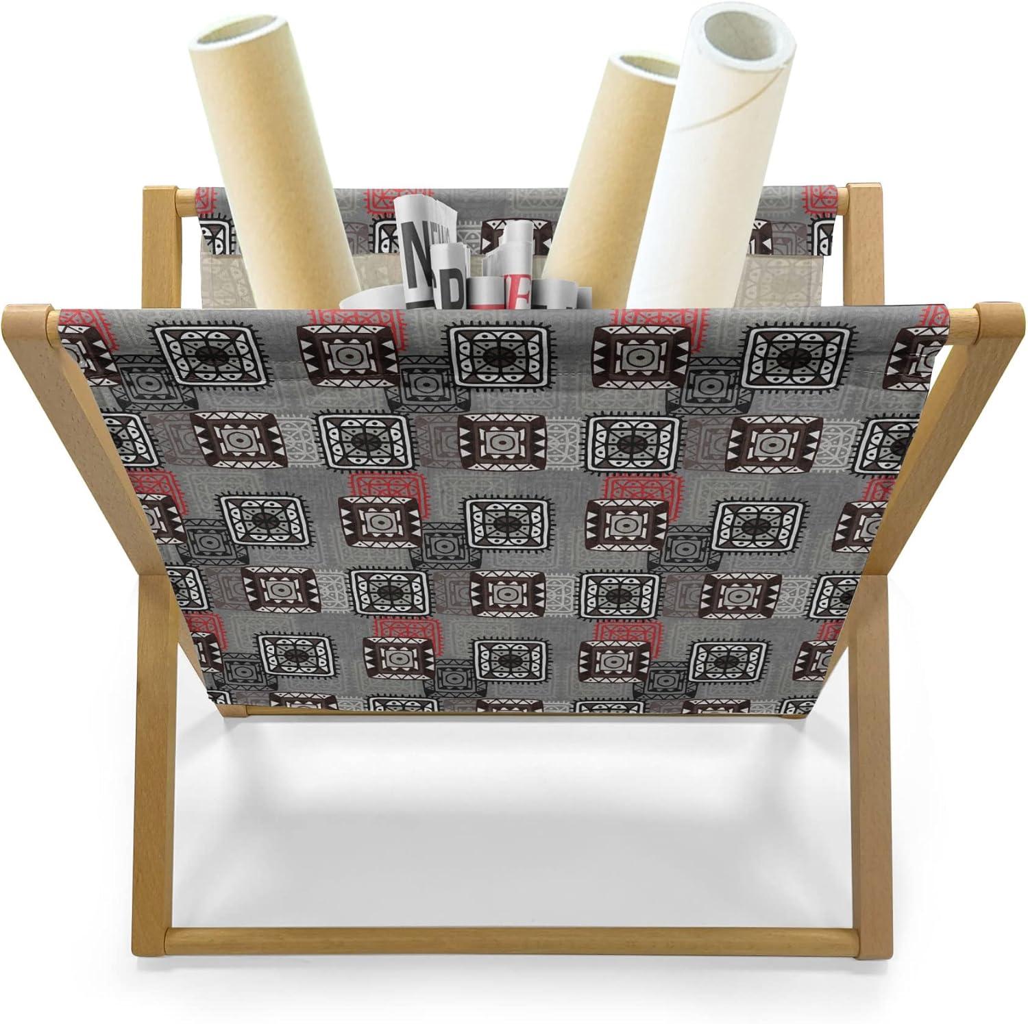 imageAmbesonne Glamour Magazine and Book Holder Woman Lips Behind The Bars Female Love Romance Valentines Day Print Floor Rack Decor for Interior of Home amp Office 22 x 19 Scarlet White and GreyGrey Vermilion Brown