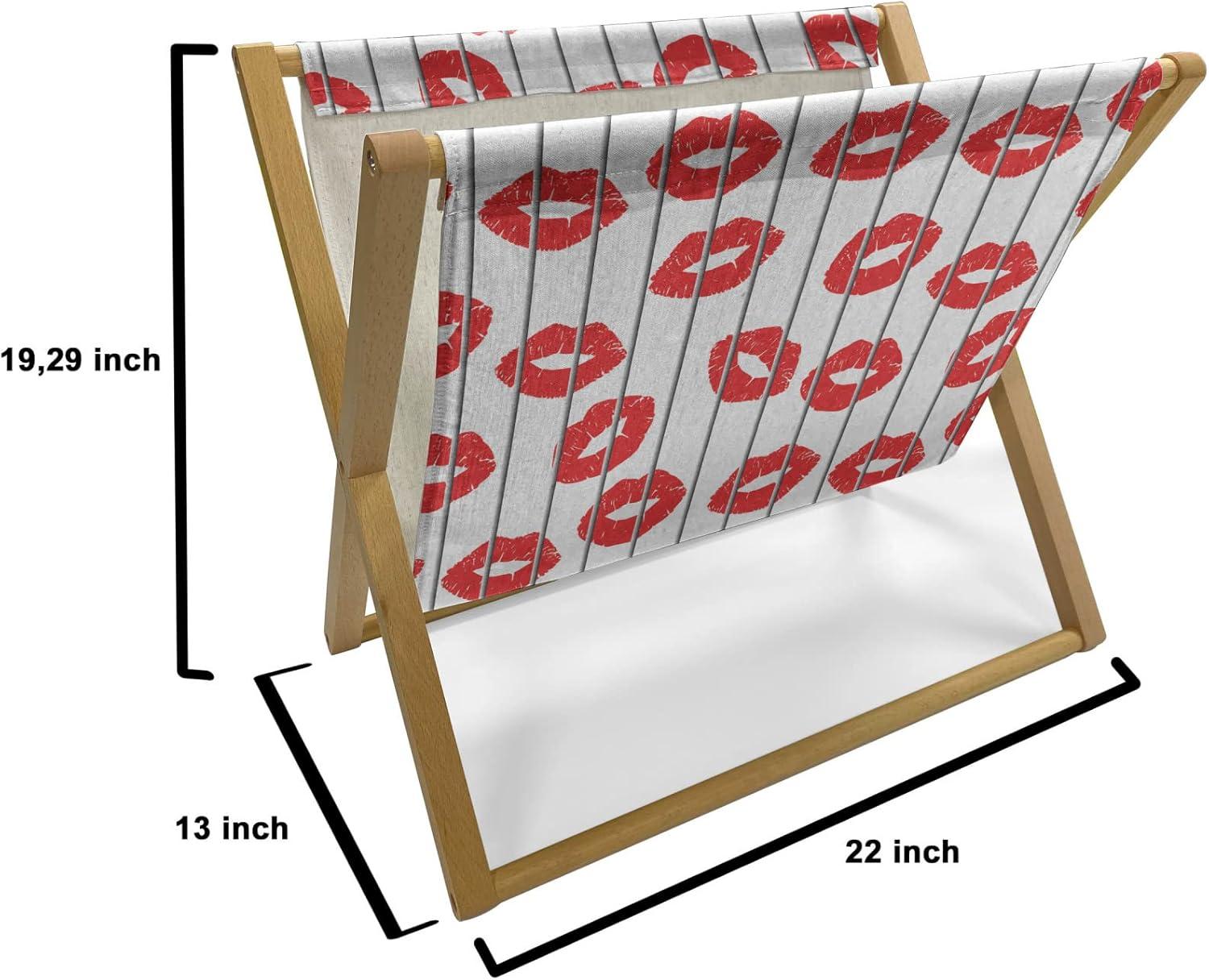 imageAmbesonne Glamour Magazine and Book Holder Woman Lips Behind The Bars Female Love Romance Valentines Day Print Floor Rack Decor for Interior of Home amp Office 22 x 19 Scarlet White and GreyScarlet White and Grey