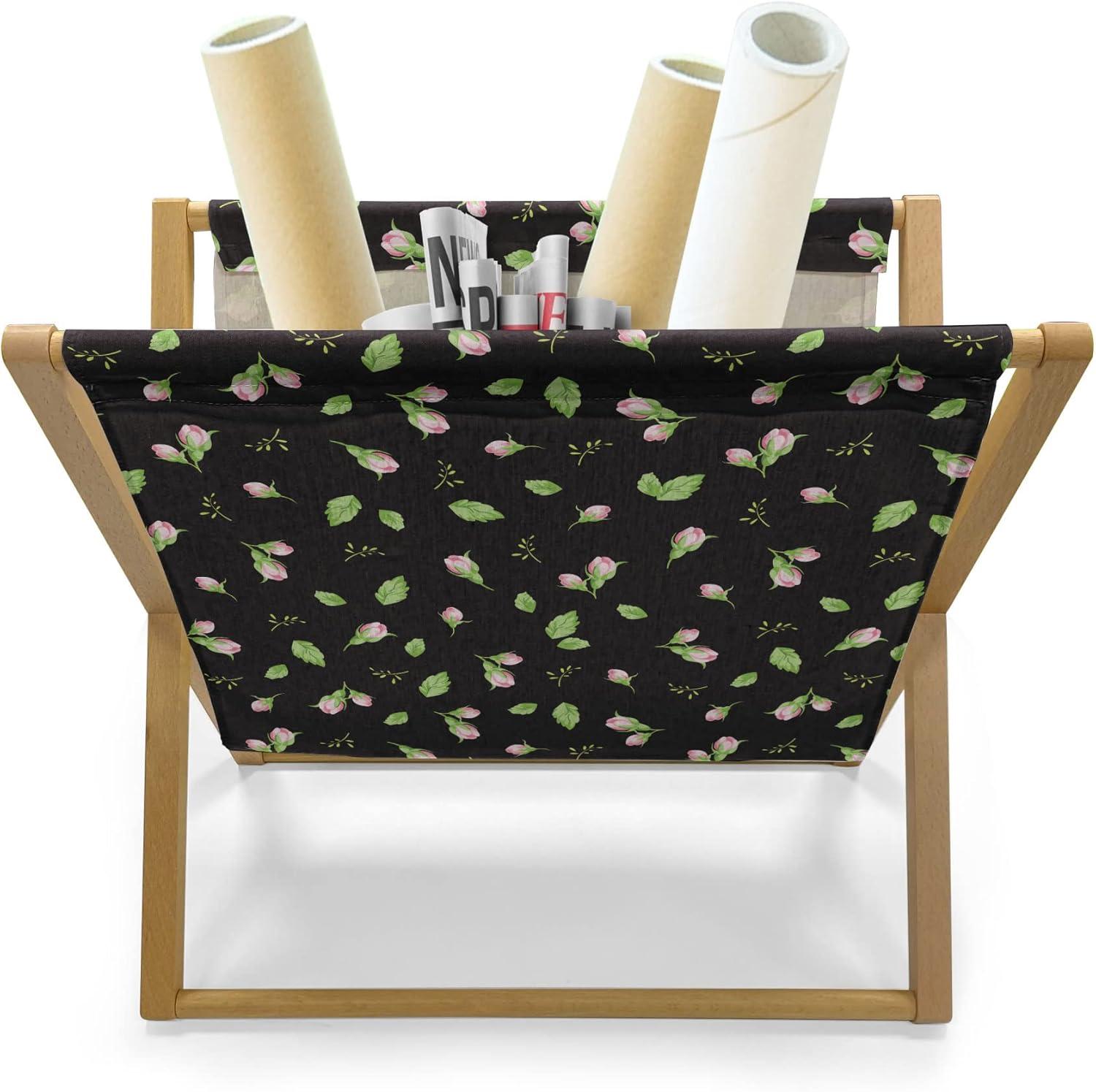 imageAmbesonne Hearts Magazine and Book Holder Doodle Style Pink Love Valentines Day Themed Arrows and Wings Floor Rack Decor for Interior of Home amp Office 22 x 19 Magenta and Pale PinkPale Green Black