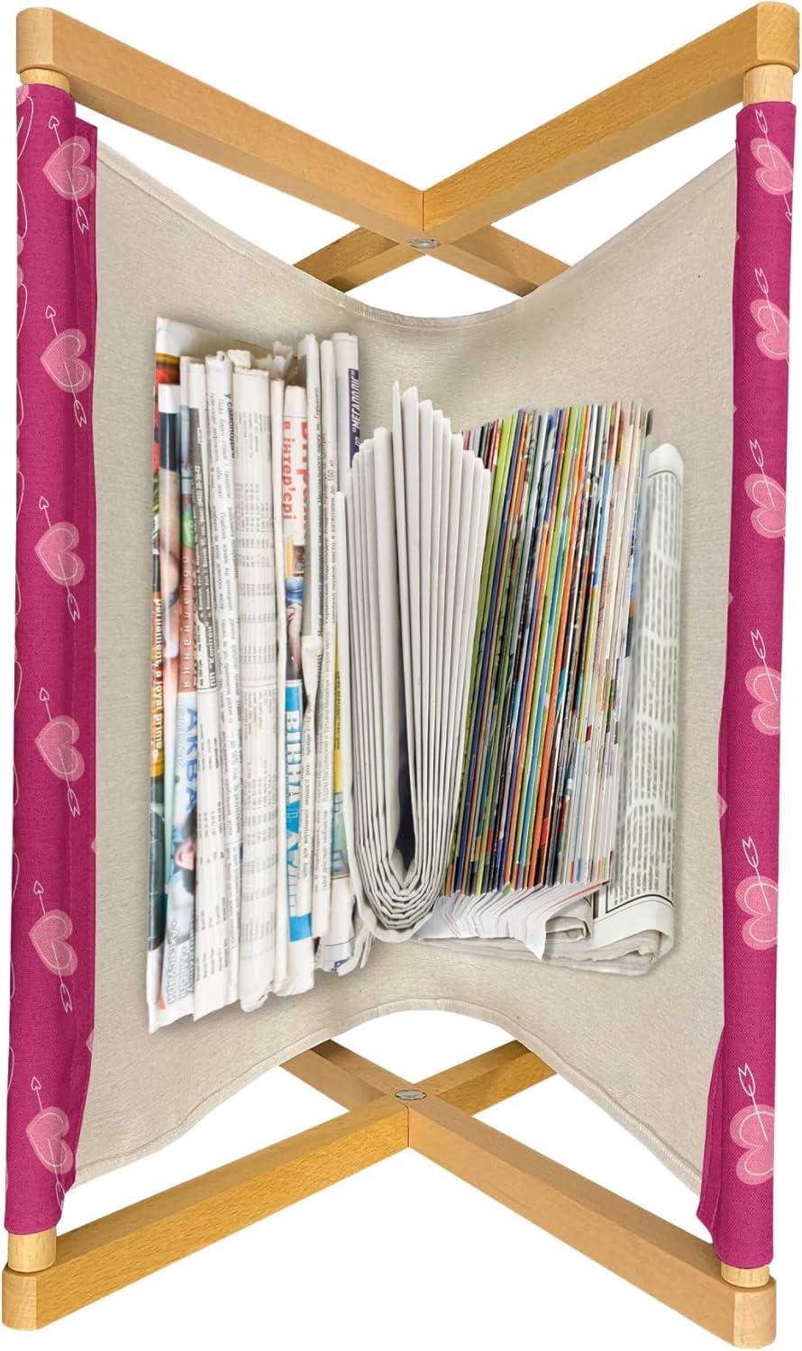 imageAmbesonne Hearts Magazine and Book Holder Doodle Style Pink Love Valentines Day Themed Arrows and Wings Floor Rack Decor for Interior of Home amp Office 22 x 19 Magenta and Pale PinkMagenta and Pale Pink