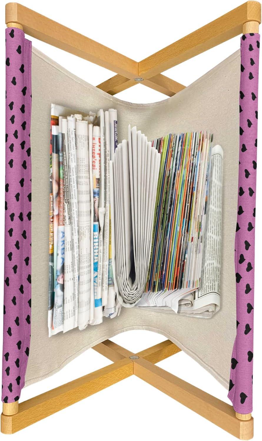 imageAmbesonne Hot Pink Magazine and Book Holder Valentines Day Inspired Black Mini Hearts on Fuchsia Backdrop Abstract Design Floor Rack Decor for Interior of Home amp Office 22 x 19 Fuchsia BlackFuchsia Black