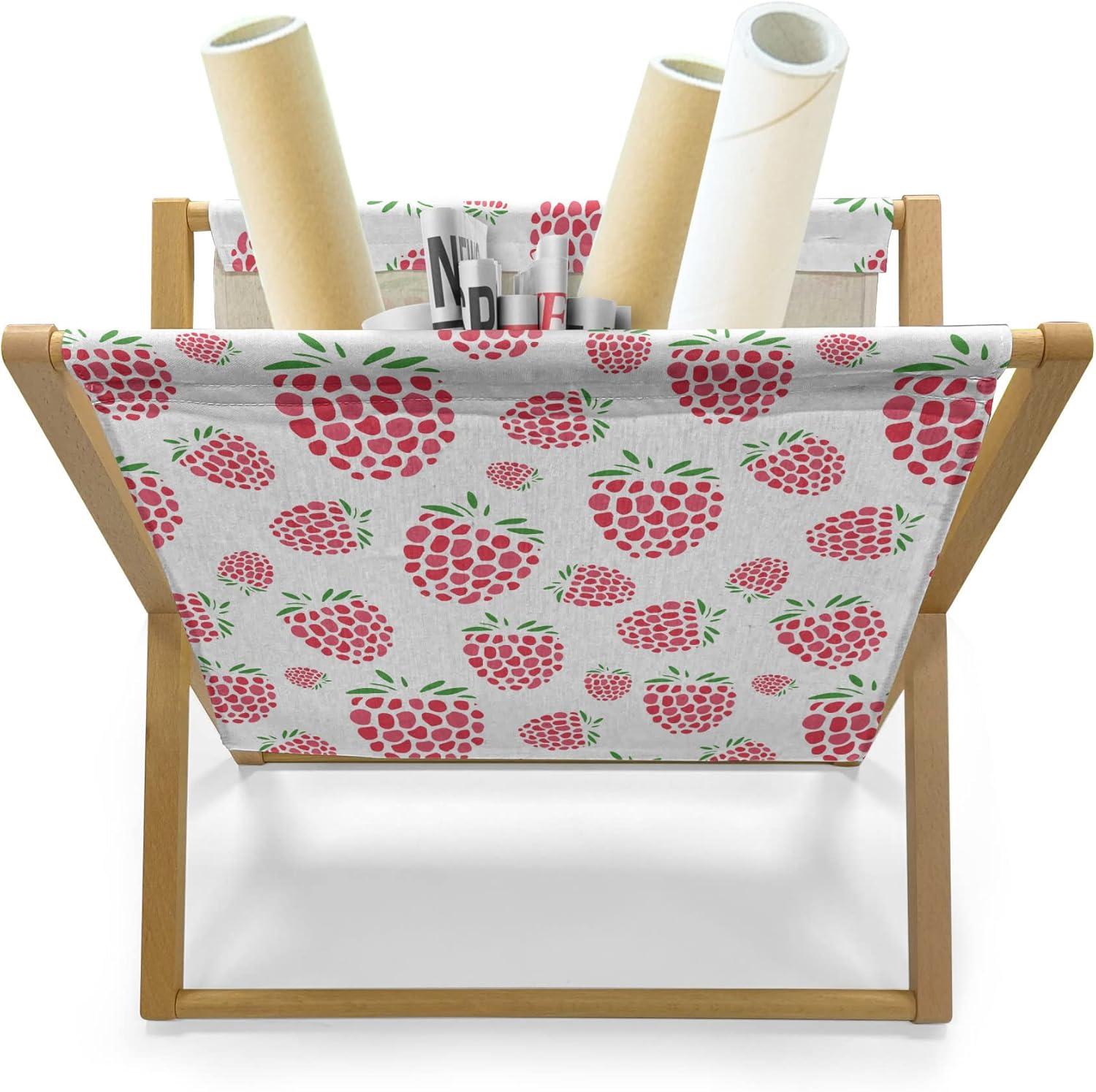 imageAmbesonne Love Magazine and Book Holder Valentines Day Themed Pattern with Hearts on Curvilinear Stripes Floor Rack Decor for Interior of Home amp Office 22 x 19 Grey Pale Fuchsia WhiteDark Coral Fern Green