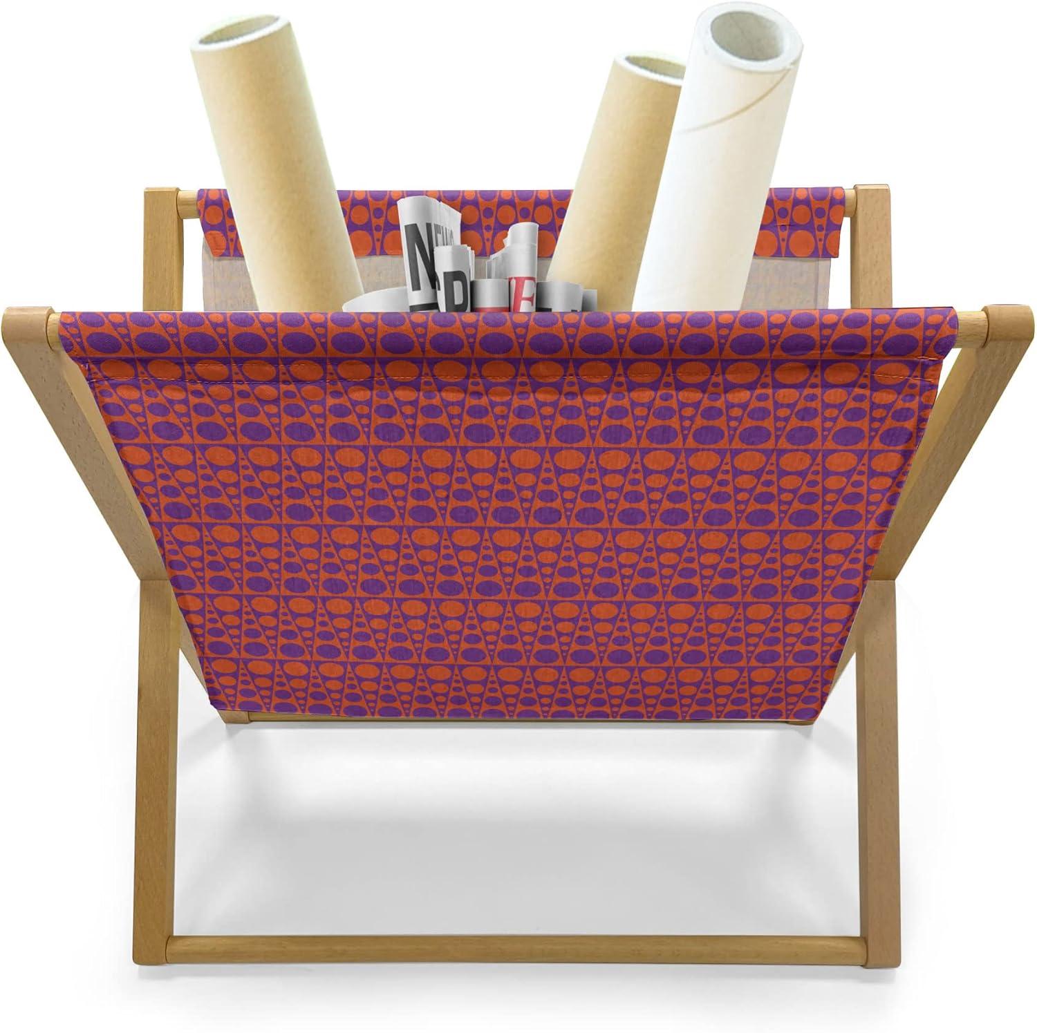 imageAmbesonne Love Magazine and Book Holder Valentines Day Themed Pattern with Hearts on Curvilinear Stripes Floor Rack Decor for Interior of Home amp Office 22 x 19 Grey Pale Fuchsia WhiteVermilion and Purple