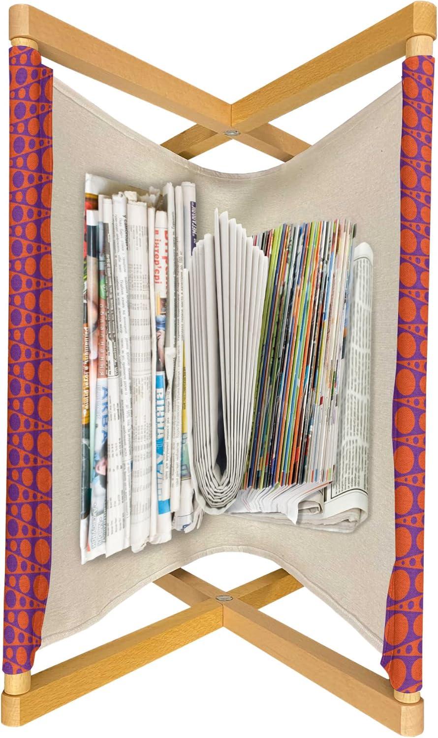 imageAmbesonne Love Magazine and Book Holder Valentines Day Themed Pattern with Hearts on Curvilinear Stripes Floor Rack Decor for Interior of Home amp Office 22 x 19 Grey Pale Fuchsia WhiteVermilion and Purple