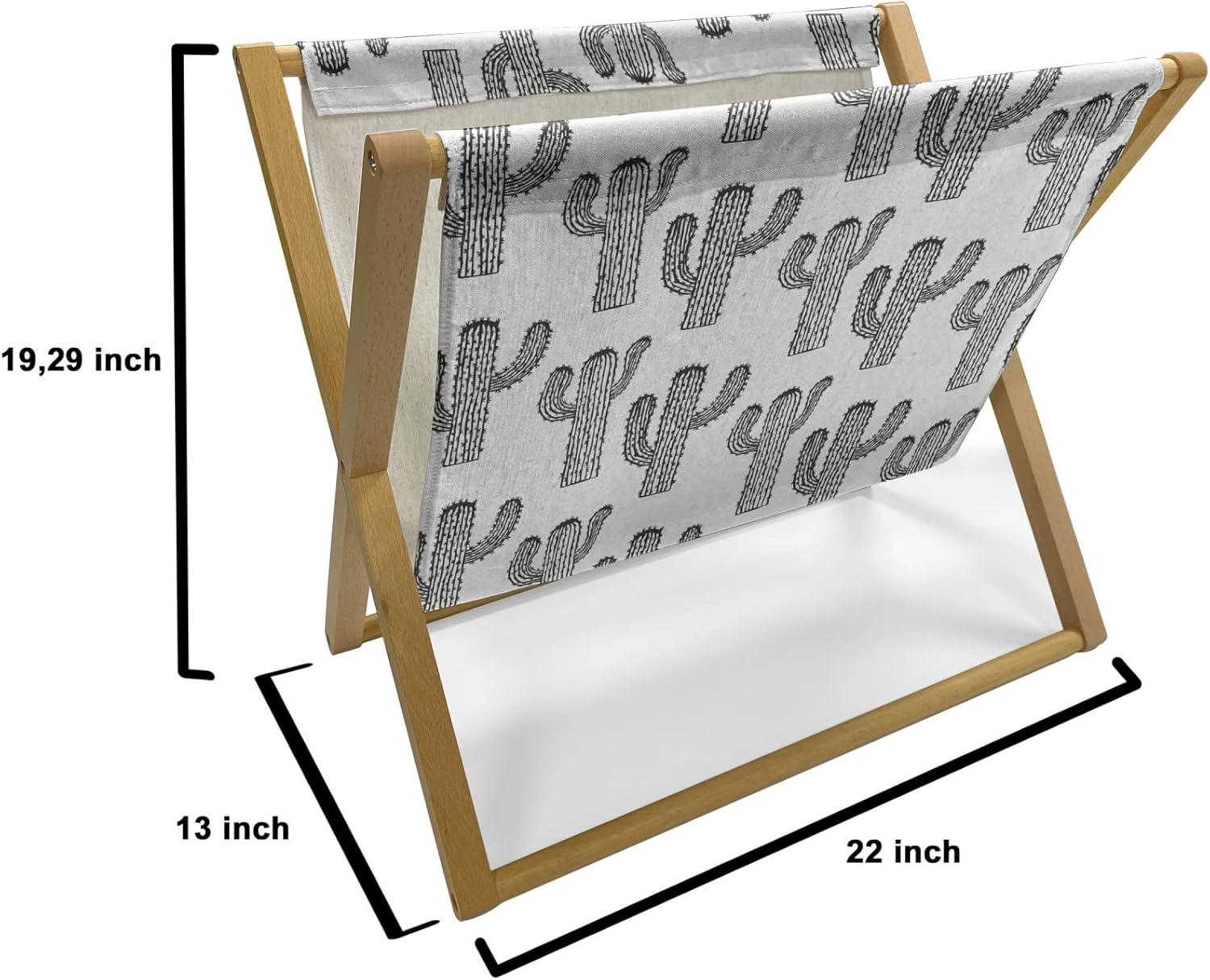 imageAmbesonne Love Magazine and Book Holder Valentines Day Themed Pattern with Hearts on Curvilinear Stripes Floor Rack Decor for Interior of Home amp Office 22 x 19 Grey Pale Fuchsia WhiteBlack and White