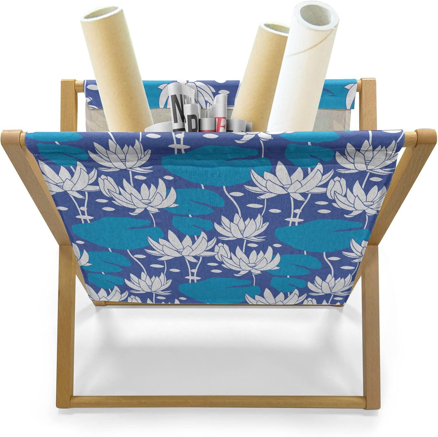 imageAmbesonne Love Magazine and Book Holder Valentines Day Themed Pattern with Hearts on Curvilinear Stripes Floor Rack Decor for Interior of Home amp Office 22 x 19 Grey Pale Fuchsia WhiteViolet Blue Sea Blue