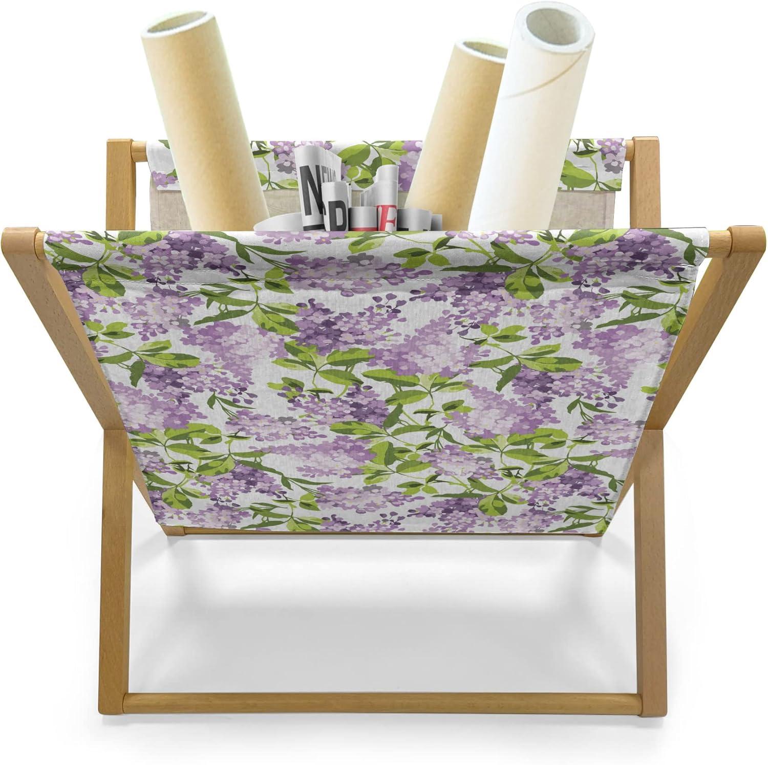 imageAmbesonne Mauve Magazine and Book Holder Big Fresh Flower Floret Buds Bouquet Motif Valentine Romance Blossoms Design Print Floor Rack Decor for Interior of Home amp Office 22 x 19 Yellow VioletLilac Green