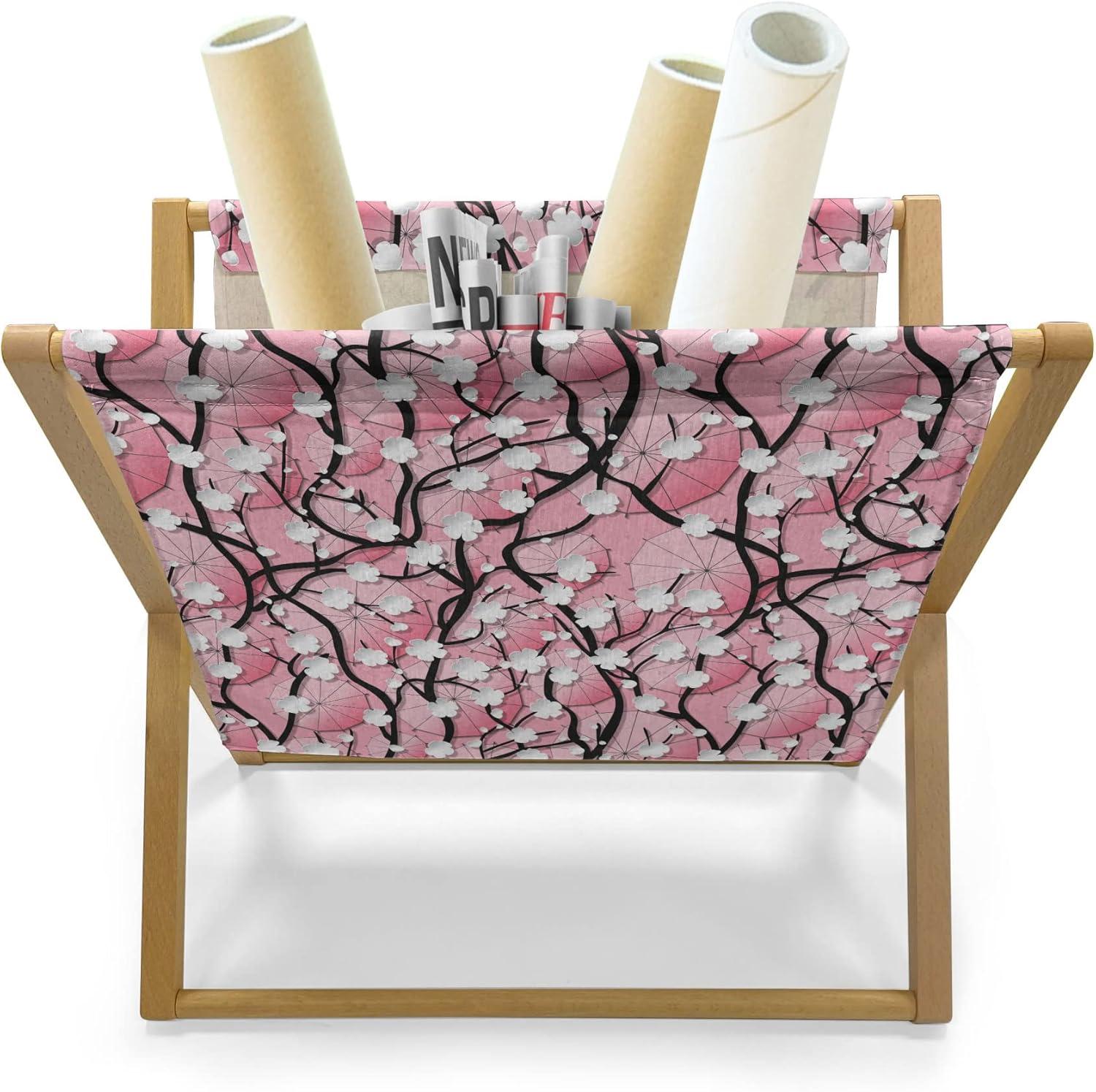 imageAmbesonne Mauve Magazine and Book Holder Big Fresh Flower Floret Buds Bouquet Motif Valentine Romance Blossoms Design Print Floor Rack Decor for Interior of Home amp Office 22 x 19 Yellow VioletBlack Pink