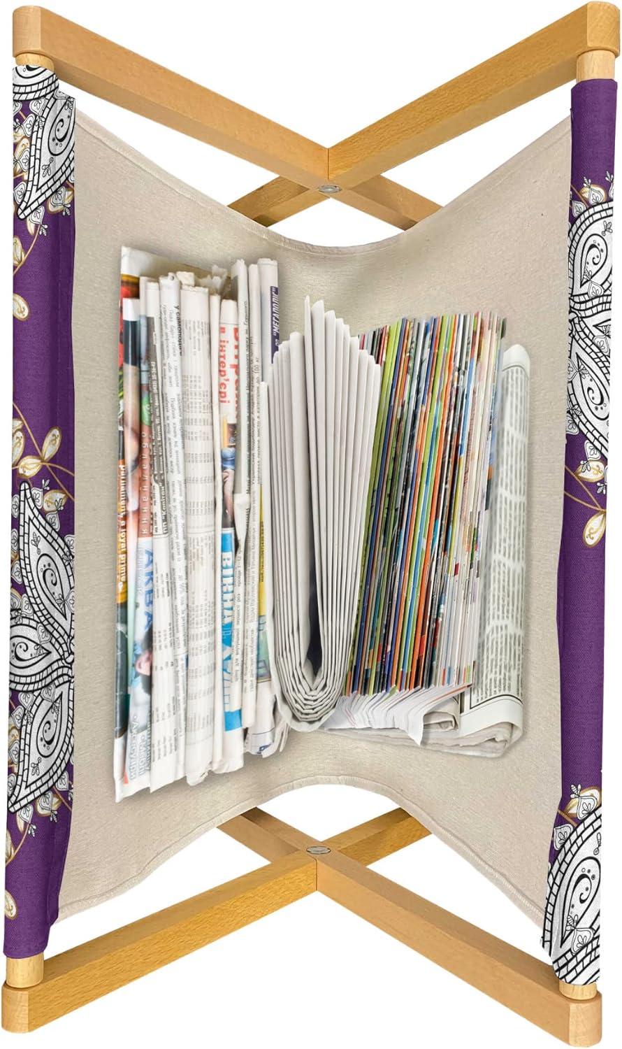 imageAmbesonne Mauve Magazine and Book Holder Big Fresh Flower Floret Buds Bouquet Motif Valentine Romance Blossoms Design Print Floor Rack Decor for Interior of Home amp Office 22 x 19 Yellow VioletEarth Yellow Purple