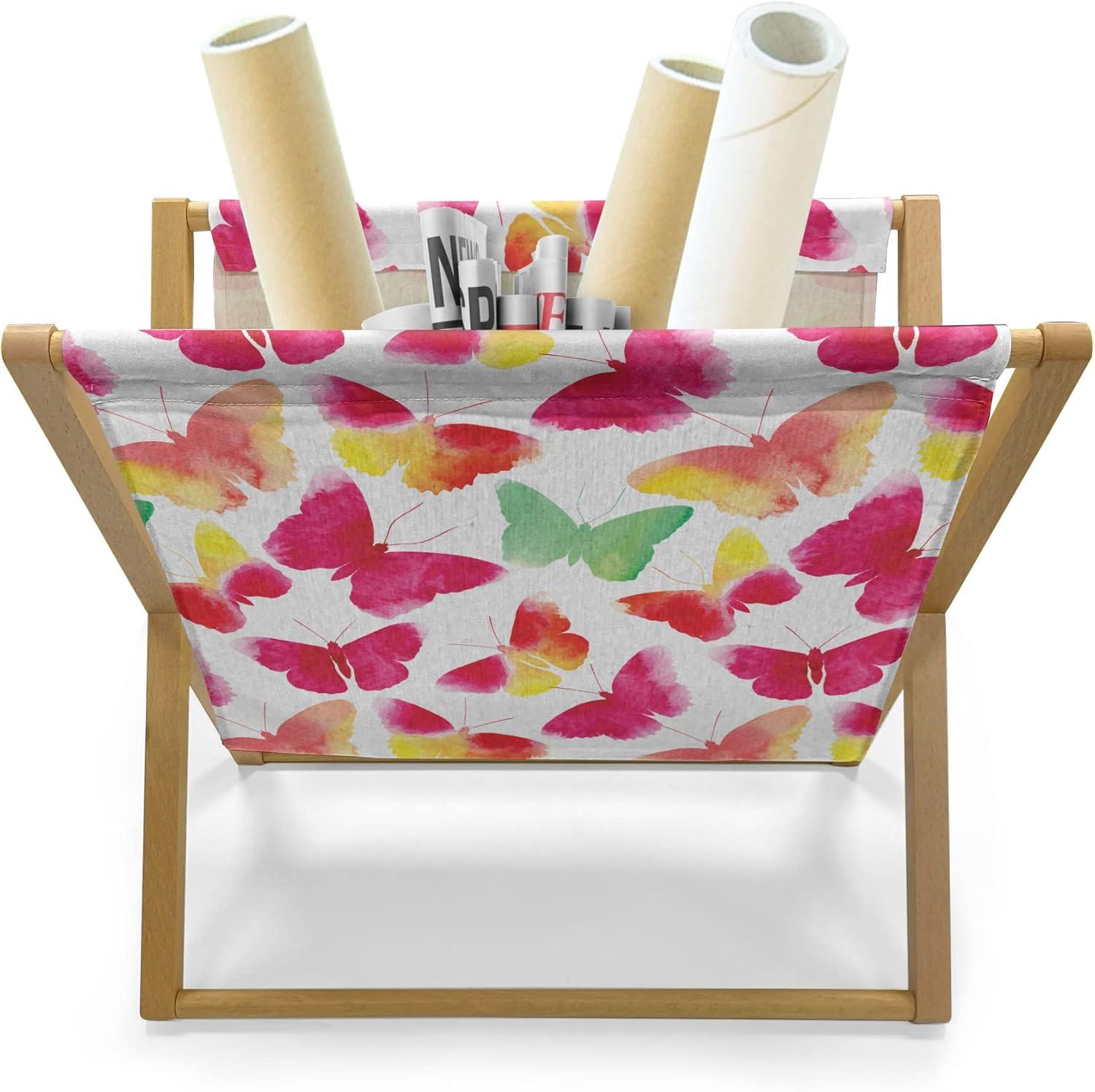 imageAmbesonne Mauve Magazine and Book Holder Big Fresh Flower Floret Buds Bouquet Motif Valentine Romance Blossoms Design Print Floor Rack Decor for Interior of Home amp Office 22 x 19 Yellow VioletFuchsia Green