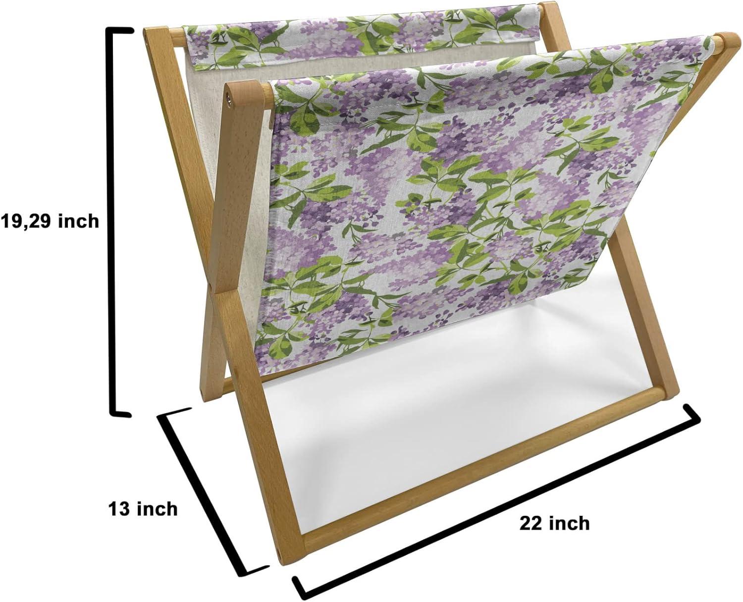 imageAmbesonne Mauve Magazine and Book Holder Big Fresh Flower Floret Buds Bouquet Motif Valentine Romance Blossoms Design Print Floor Rack Decor for Interior of Home amp Office 22 x 19 Yellow VioletLilac Green