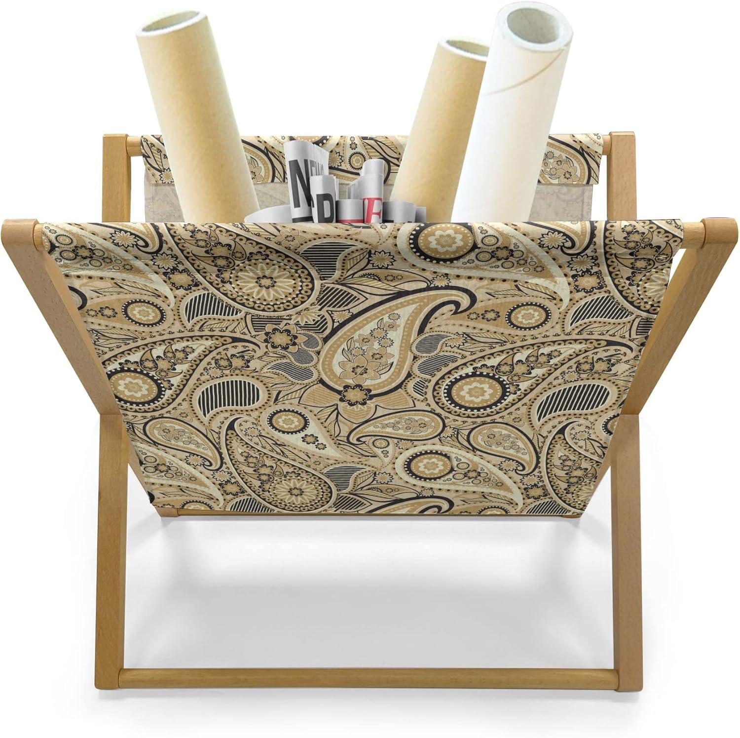 imageAmbesonne Mauve Magazine and Book Holder Big Fresh Flower Floret Buds Bouquet Motif Valentine Romance Blossoms Design Print Floor Rack Decor for Interior of Home amp Office 22 x 19 Yellow VioletBrown Black and White