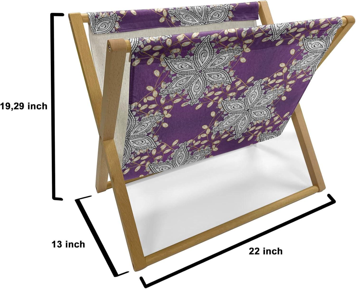 imageAmbesonne Mauve Magazine and Book Holder Big Fresh Flower Floret Buds Bouquet Motif Valentine Romance Blossoms Design Print Floor Rack Decor for Interior of Home amp Office 22 x 19 Yellow VioletEarth Yellow Purple