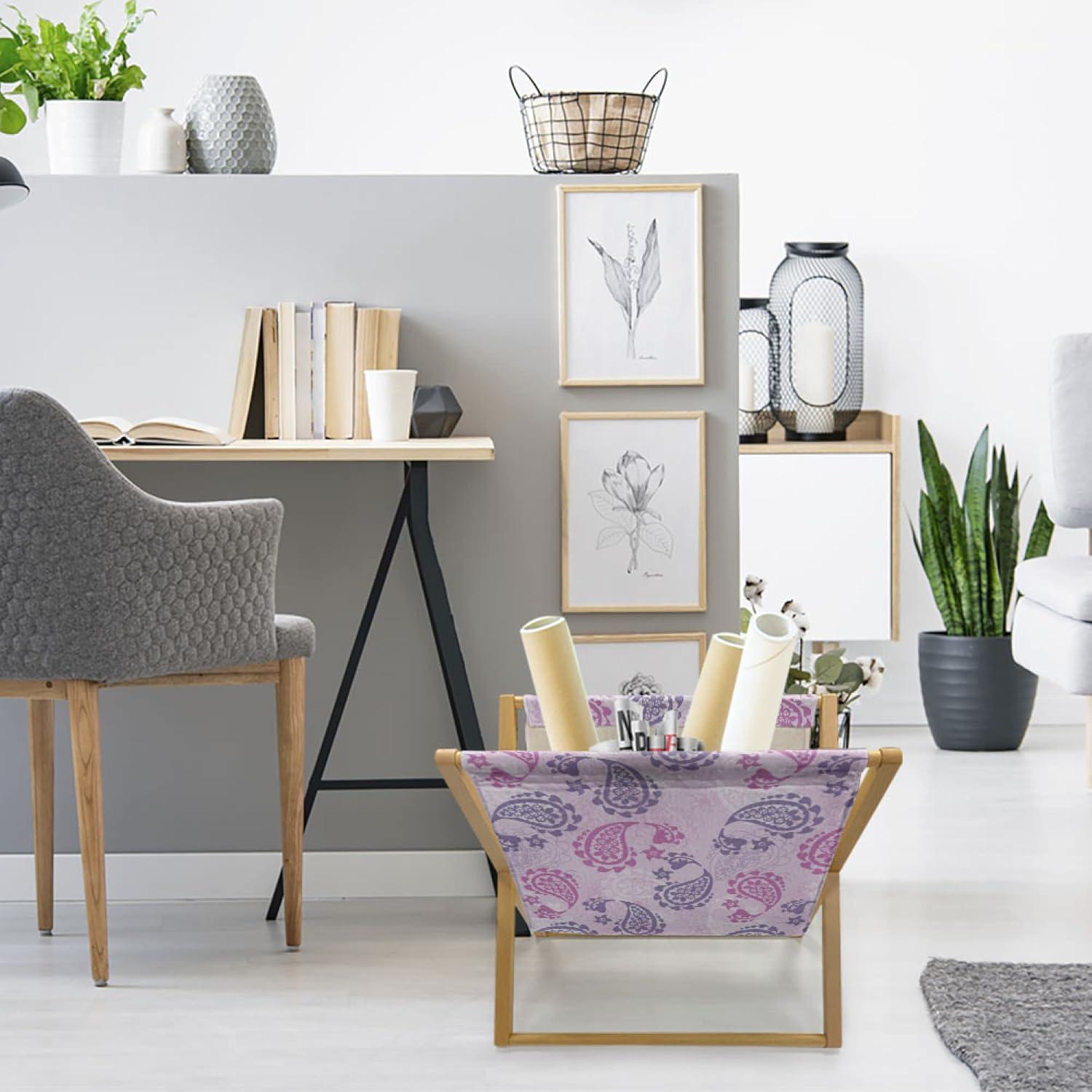 imageAmbesonne Mauve Magazine and Book Holder Big Fresh Flower Floret Buds Bouquet Motif Valentine Romance Blossoms Design Print Floor Rack Decor for Interior of Home amp Office 22 x 19 Yellow VioletFuchsia Lilac