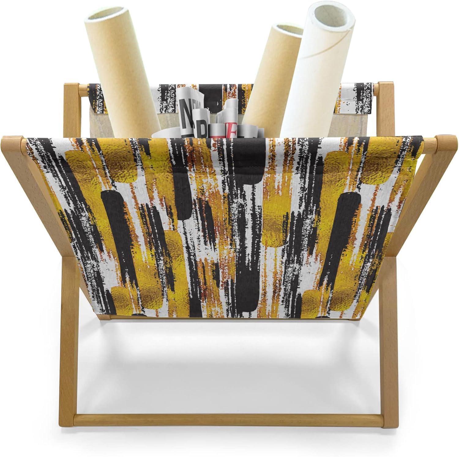 imageAmbesonne Mauve Magazine and Book Holder Big Fresh Flower Floret Buds Bouquet Motif Valentine Romance Blossoms Design Print Floor Rack Decor for Interior of Home amp Office 22 x 19 Yellow VioletEarth Yellow Black