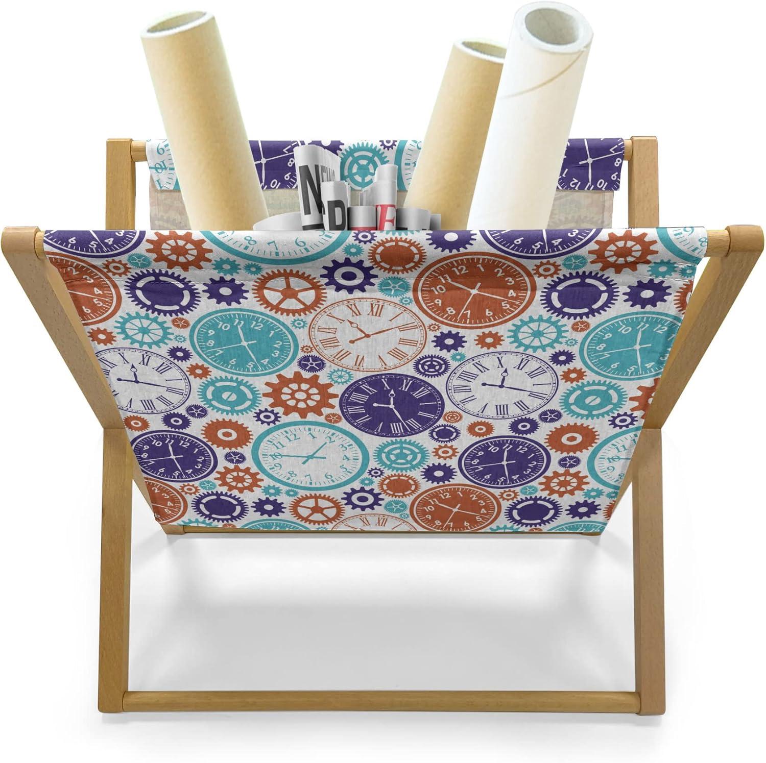 imageAmbesonne Mauve Magazine and Book Holder Big Fresh Flower Floret Buds Bouquet Motif Valentine Romance Blossoms Design Print Floor Rack Decor for Interior of Home amp Office 22 x 19 Yellow VioletBlue and Dark Orange