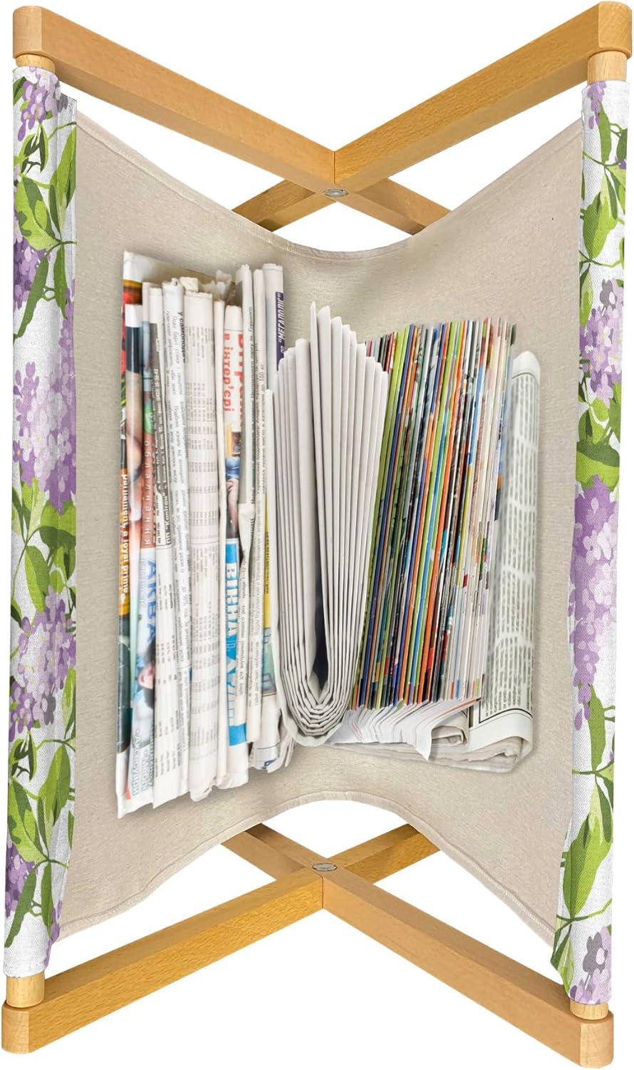 imageAmbesonne Mauve Magazine and Book Holder Big Fresh Flower Floret Buds Bouquet Motif Valentine Romance Blossoms Design Print Floor Rack Decor for Interior of Home amp Office 22 x 19 Yellow VioletLilac Green
