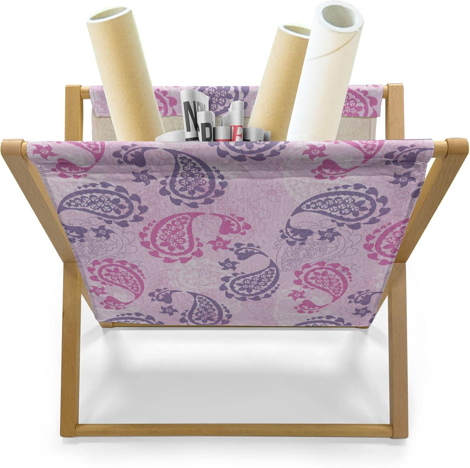 imageAmbesonne Mauve Magazine and Book Holder Big Fresh Flower Floret Buds Bouquet Motif Valentine Romance Blossoms Design Print Floor Rack Decor for Interior of Home amp Office 22 x 19 Yellow VioletFuchsia Lilac