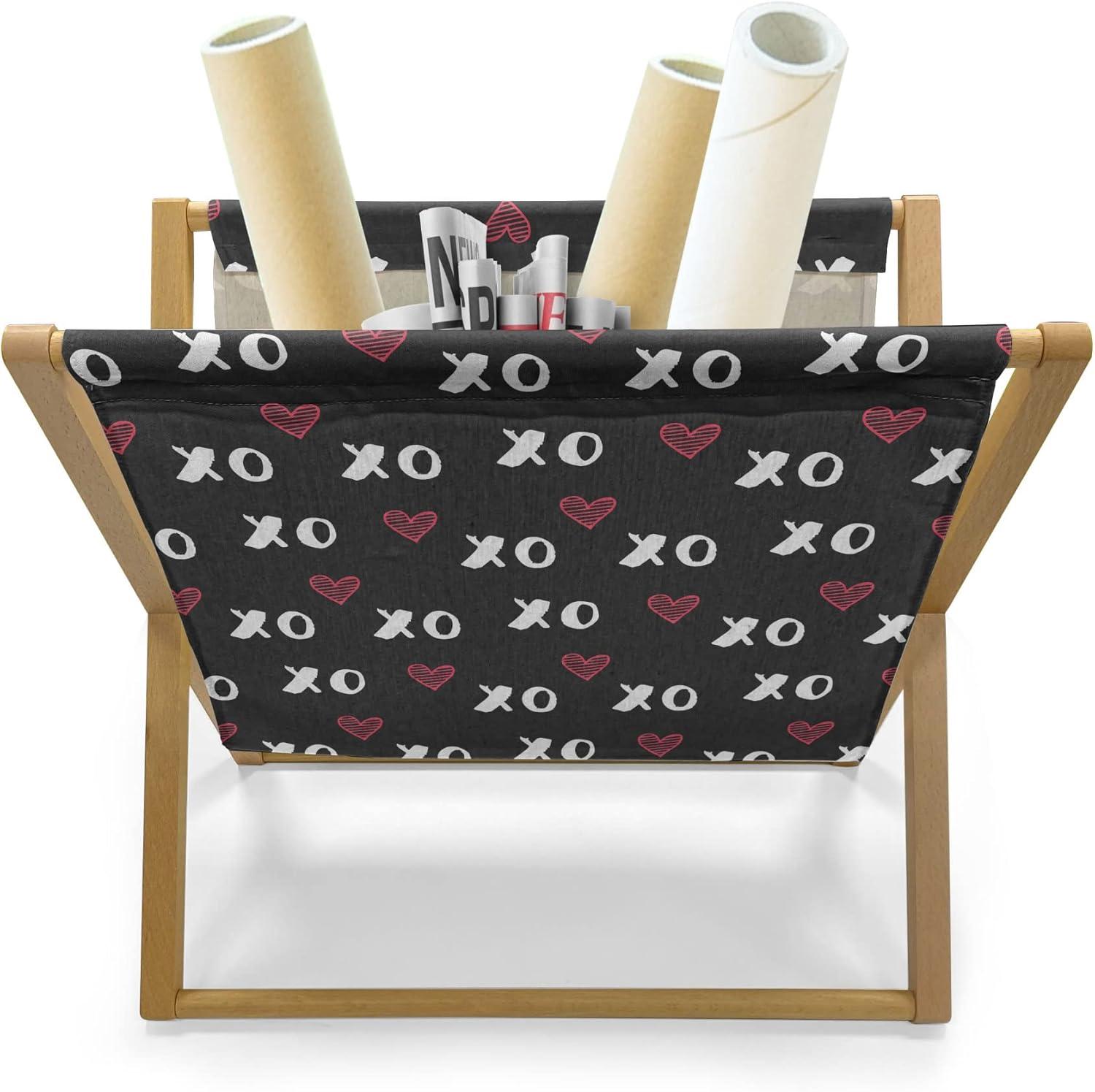 imageAmbesonne Mint Magazine and Book Holder Ornamental Floral Drawing with Hearts Leaves Romantic Valentines Anniversary Floor Rack Decor for Interior of Home amp Office 22 x 19 Blush Sky Blue WhiteCharcoal Grey Dark Coral