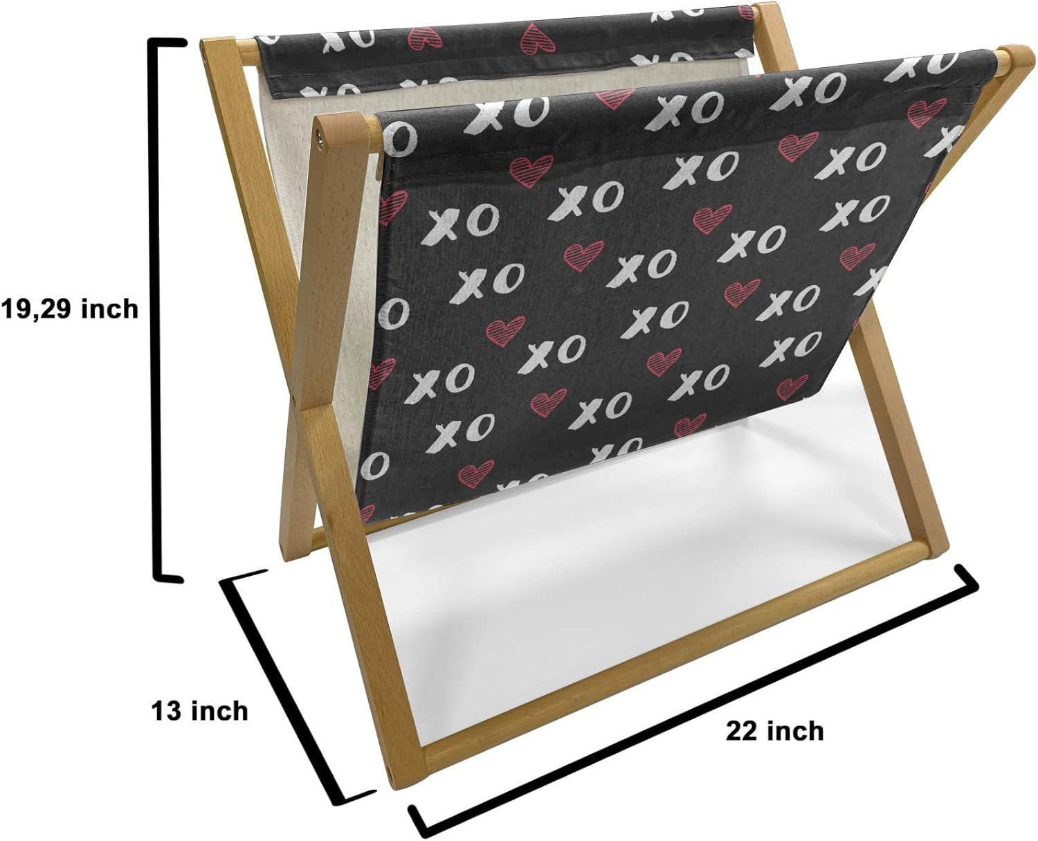 imageAmbesonne Mint Magazine and Book Holder Ornamental Floral Drawing with Hearts Leaves Romantic Valentines Anniversary Floor Rack Decor for Interior of Home amp Office 22 x 19 Blush Sky Blue WhiteCharcoal Grey Dark Coral