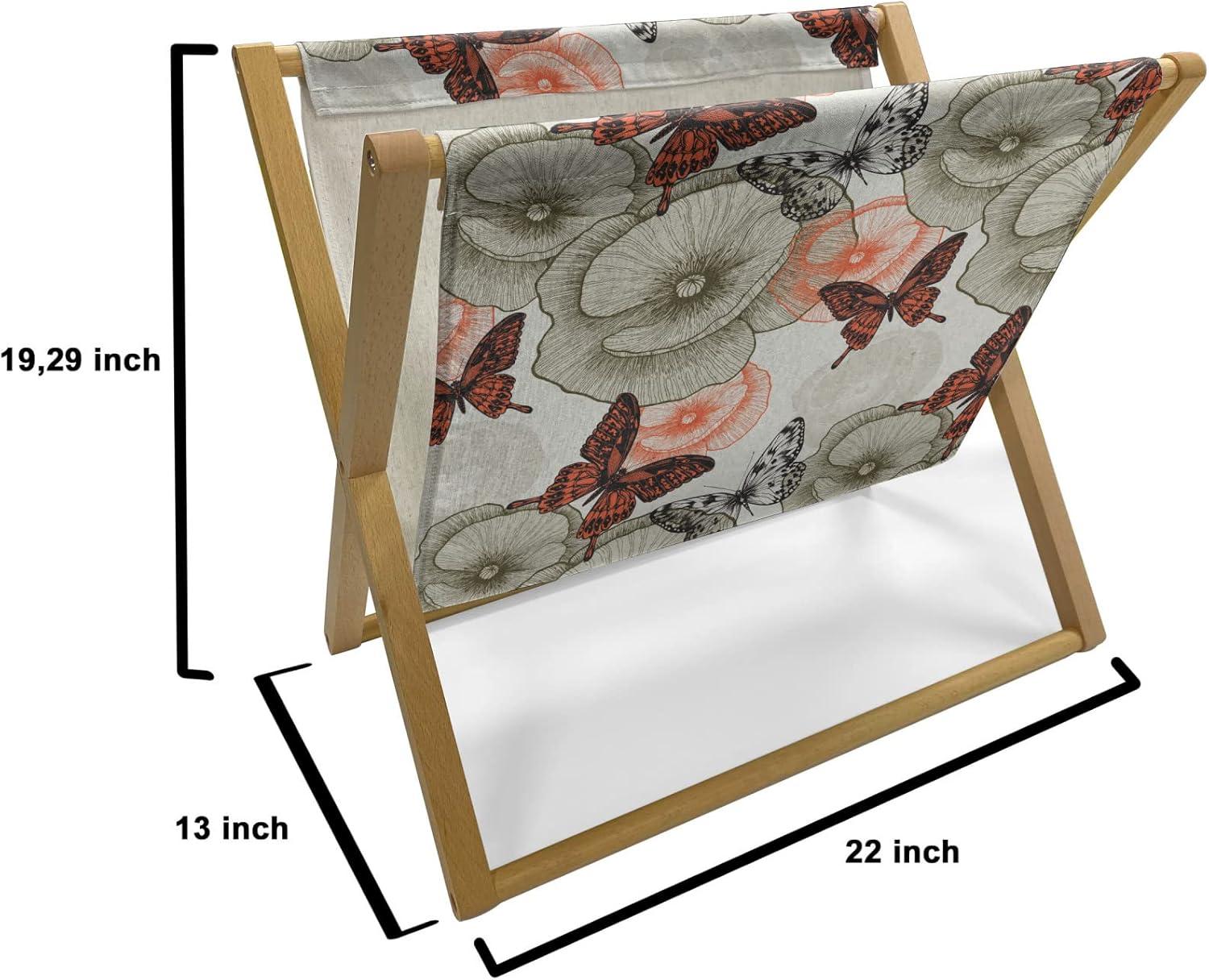 imageAmbesonne Mint Magazine and Book Holder Ornamental Floral Drawing with Hearts Leaves Romantic Valentines Anniversary Floor Rack Decor for Interior of Home amp Office 22 x 19 Blush Sky Blue WhiteOrange Black Khaki