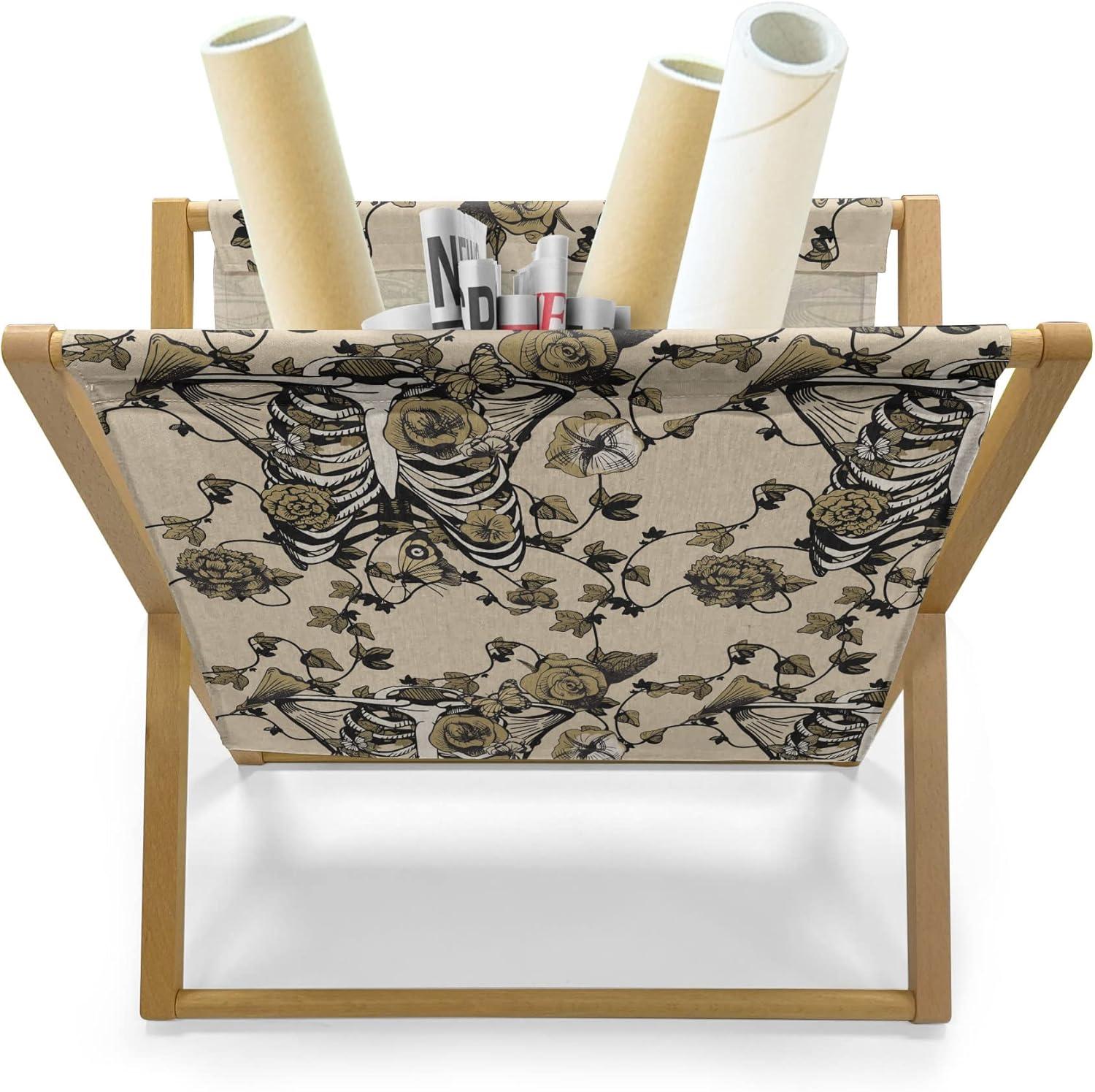 imageAmbesonne Mint Magazine and Book Holder Ornamental Floral Drawing with Hearts Leaves Romantic Valentines Anniversary Floor Rack Decor for Interior of Home amp Office 22 x 19 Blush Sky Blue WhitePale Mustard Dark Tan