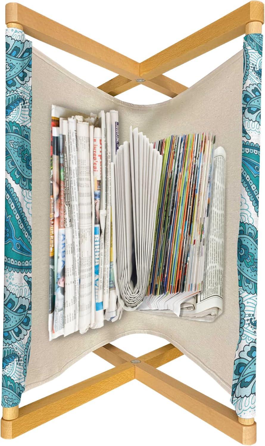 imageAmbesonne Mint Magazine and Book Holder Ornamental Floral Drawing with Hearts Leaves Romantic Valentines Anniversary Floor Rack Decor for Interior of Home amp Office 22 x 19 Blush Sky Blue WhitePale Blue Teal and Aqua