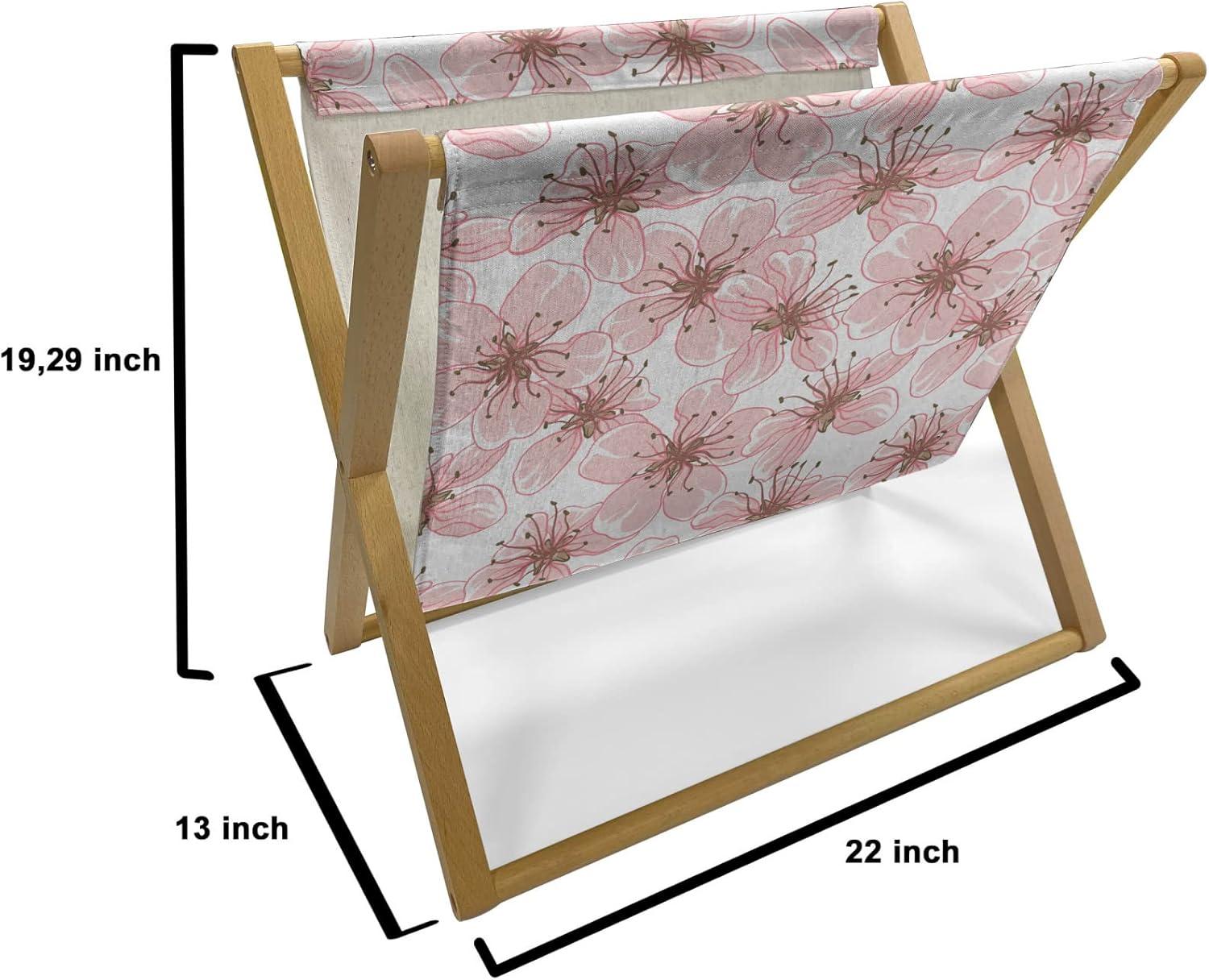imageAmbesonne Mint Magazine and Book Holder Ornamental Floral Drawing with Hearts Leaves Romantic Valentines Anniversary Floor Rack Decor for Interior of Home amp Office 22 x 19 Blush Sky Blue WhiteBlush White and Dried Rose