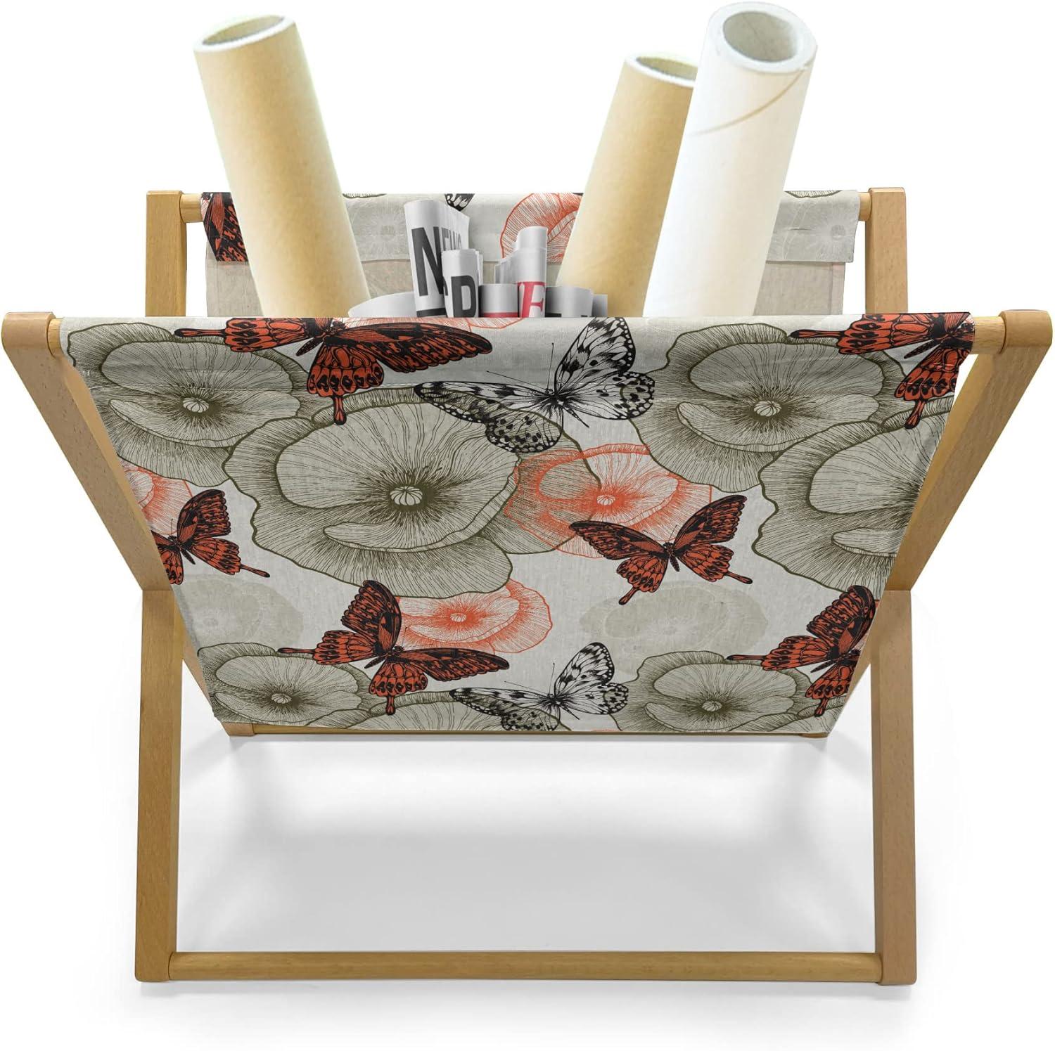 imageAmbesonne Mint Magazine and Book Holder Ornamental Floral Drawing with Hearts Leaves Romantic Valentines Anniversary Floor Rack Decor for Interior of Home amp Office 22 x 19 Blush Sky Blue WhiteOrange Black Khaki