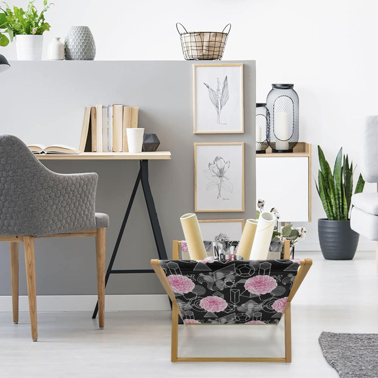 imageAmbesonne Modern Magazine and Book Holder Love Theme Romantic Repetitive Pattern of Hearts in Monochrome Style Valentines Day Floor Rack Decor for Interior of Home amp Office 22 x 19 Pink WhiteCharcoal Grey Pink White